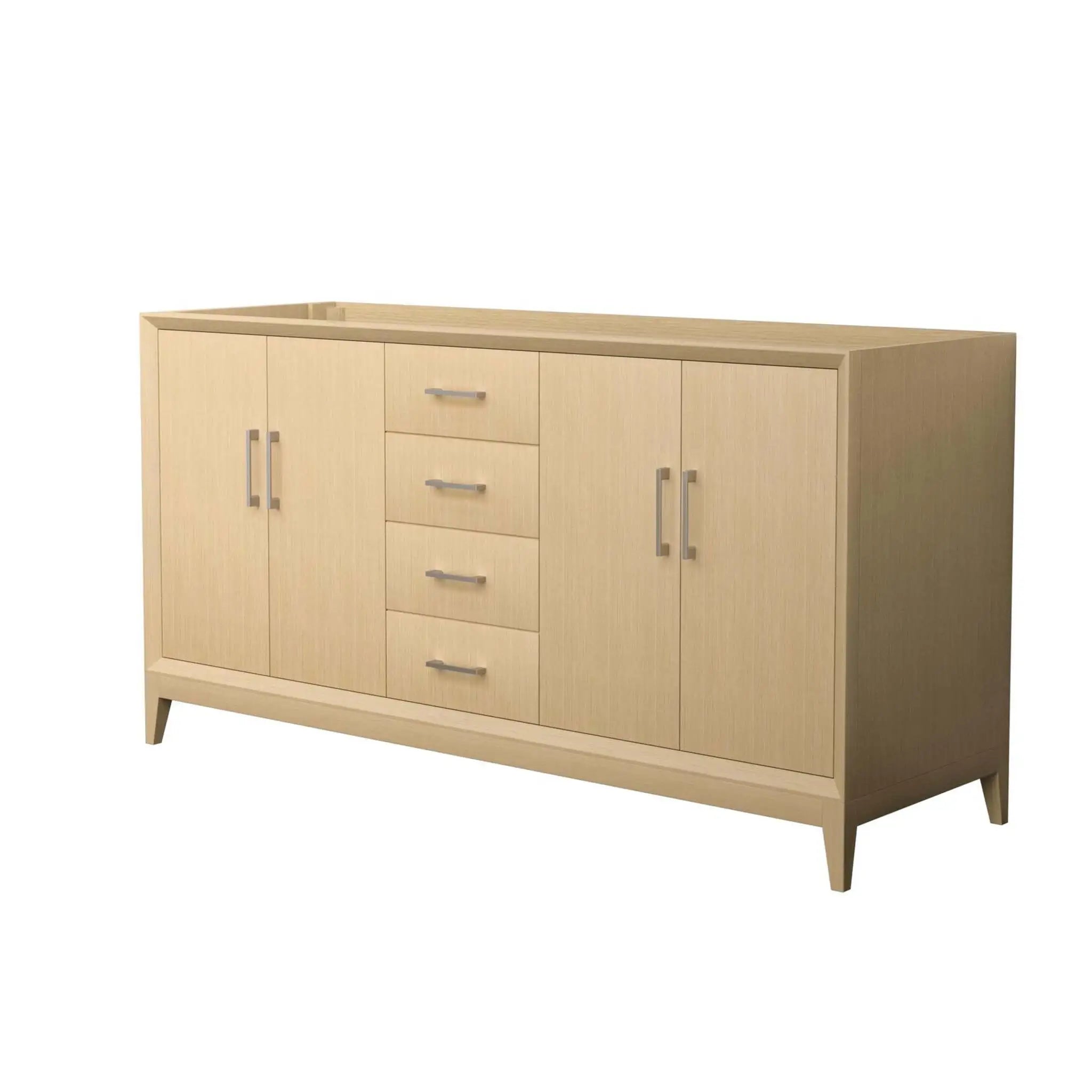 66" Janna Double Bathroom Vanity in White Oak with Brushed Nickel Trim by Wyndham