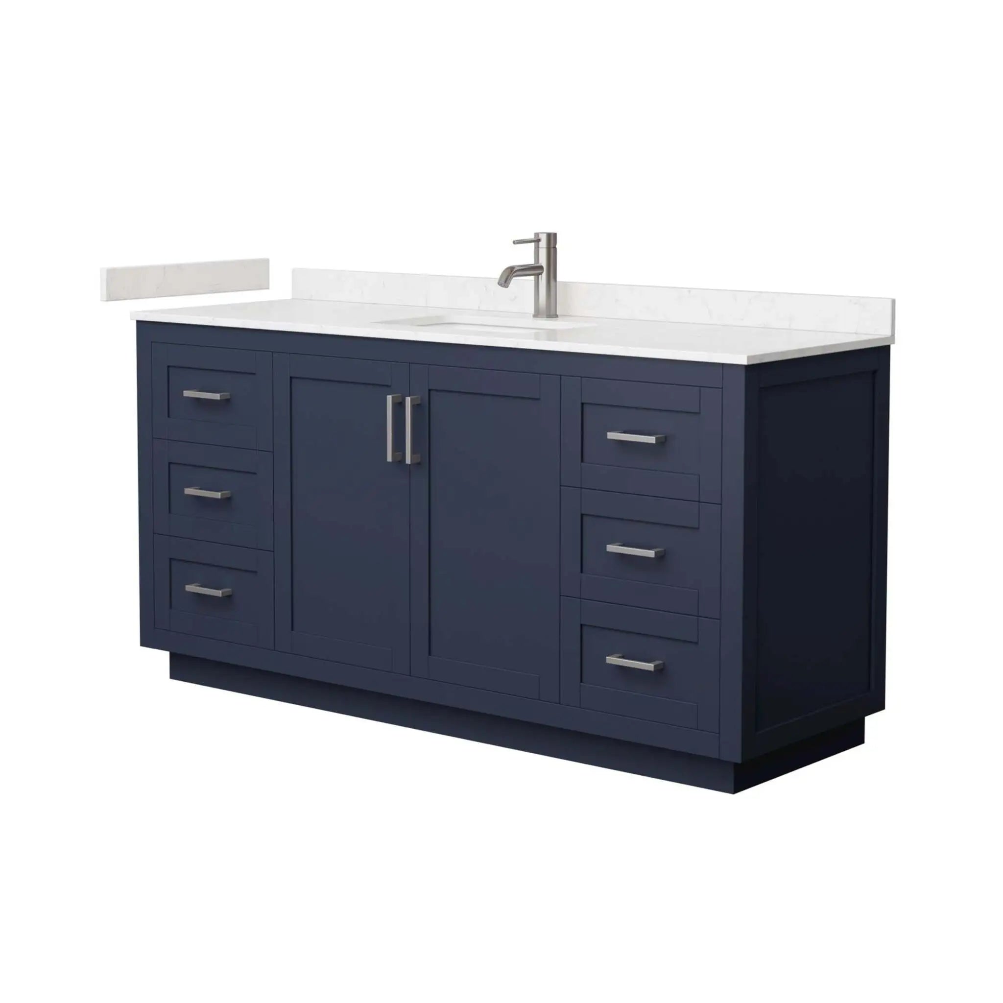 66" Miranda Single Bathroom Vanity in Dark Blue with Brushed Nickel Trim by Wyndham