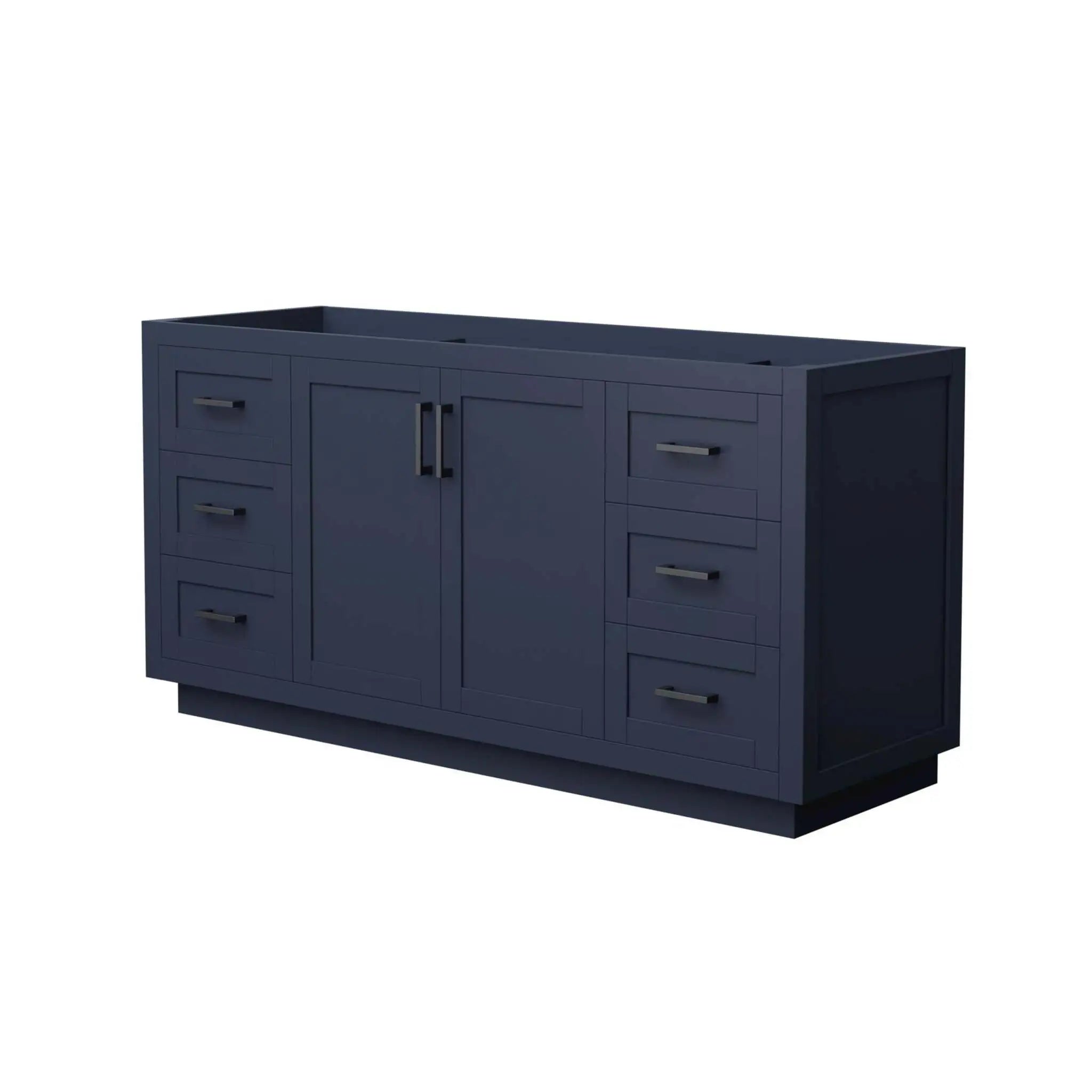 66" Miranda Single Bathroom Vanity in Dark Blue with Matte Black Trim by Wyndham