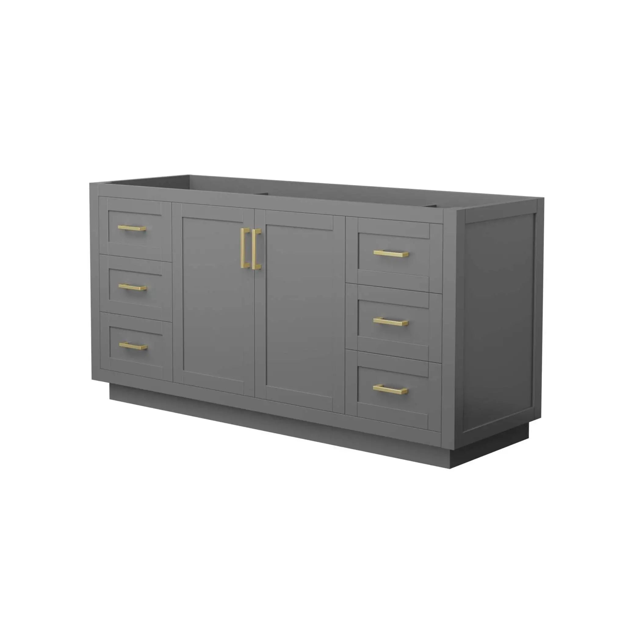 66" Miranda Single Bathroom Vanity in Dark Gray with Brushed Gold Trim by Wyndham