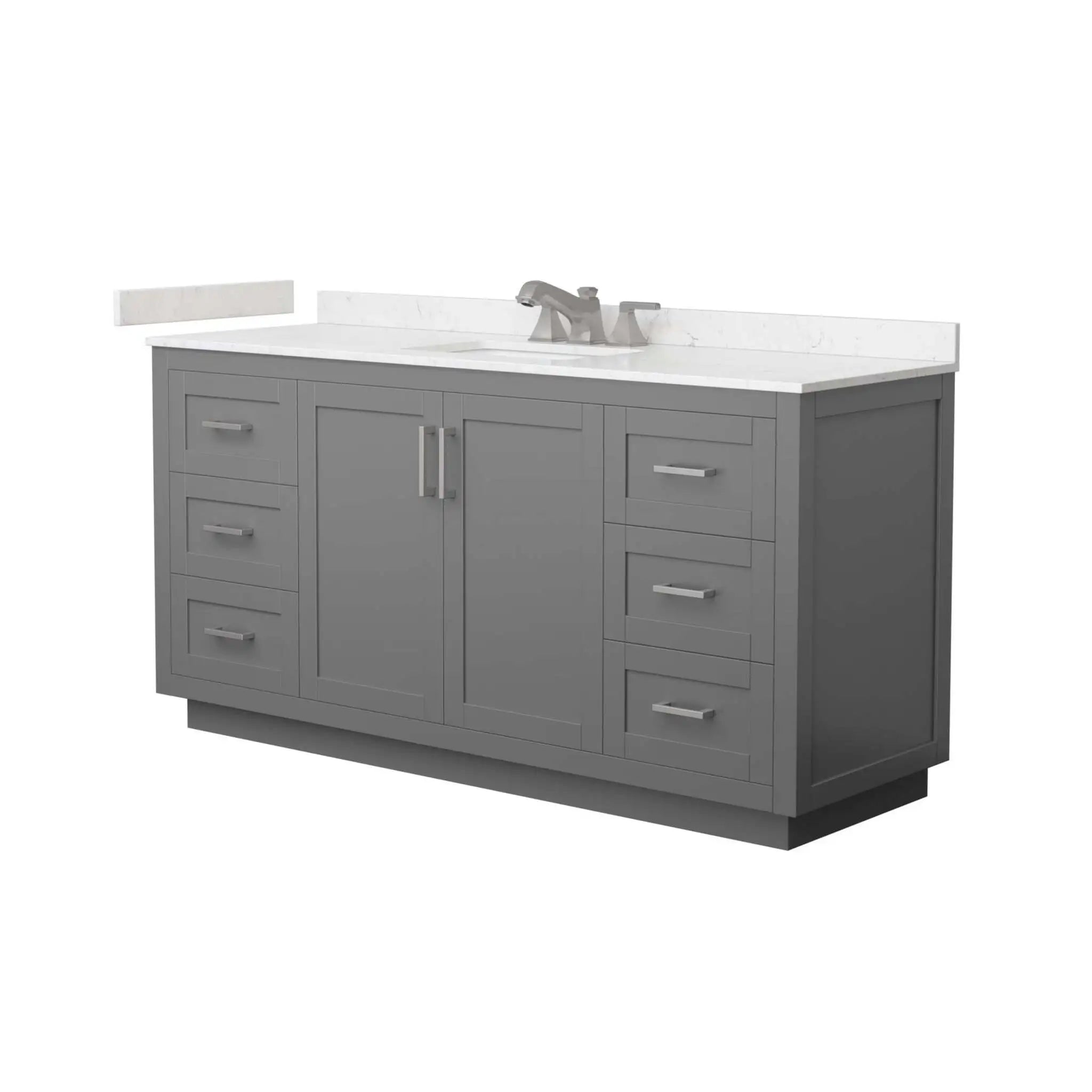 66" Miranda Single Bathroom Vanity in Dark Gray with Brushed Nickel Trim by Wyndham