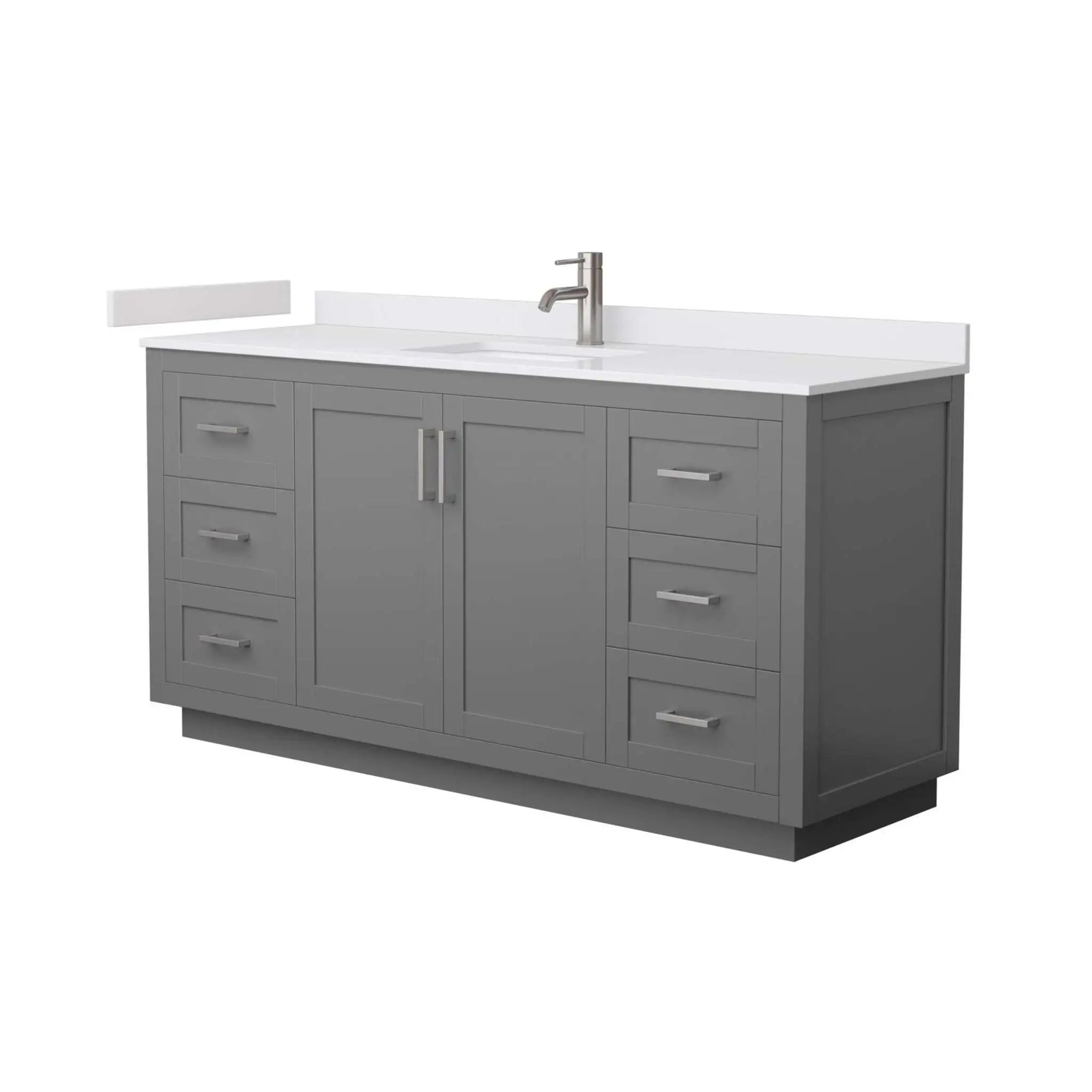 66" Miranda Single Bathroom Vanity in Dark Gray with Brushed Nickel Trim by Wyndham