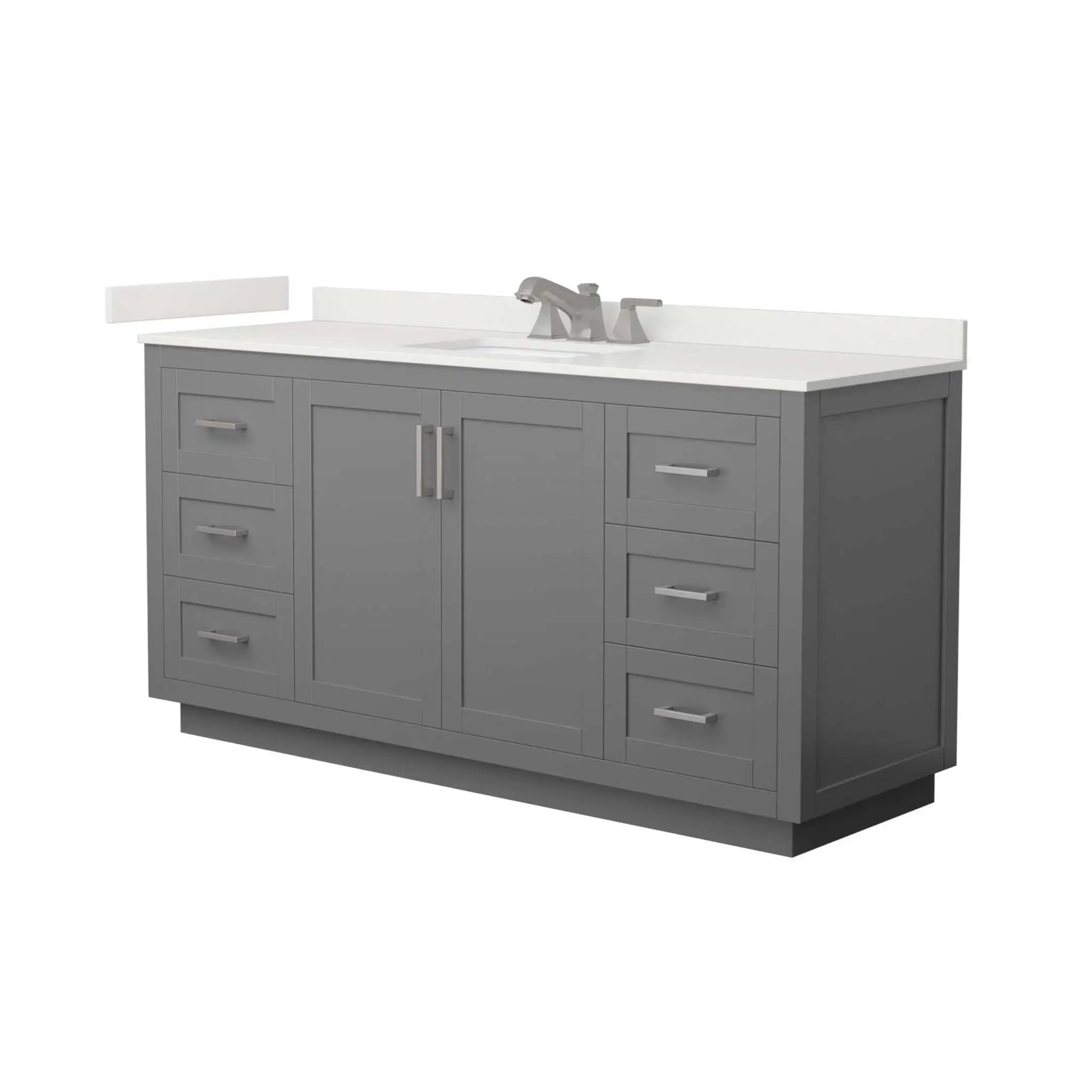 66" Miranda Single Bathroom Vanity in Dark Gray with Brushed Nickel Trim by Wyndham