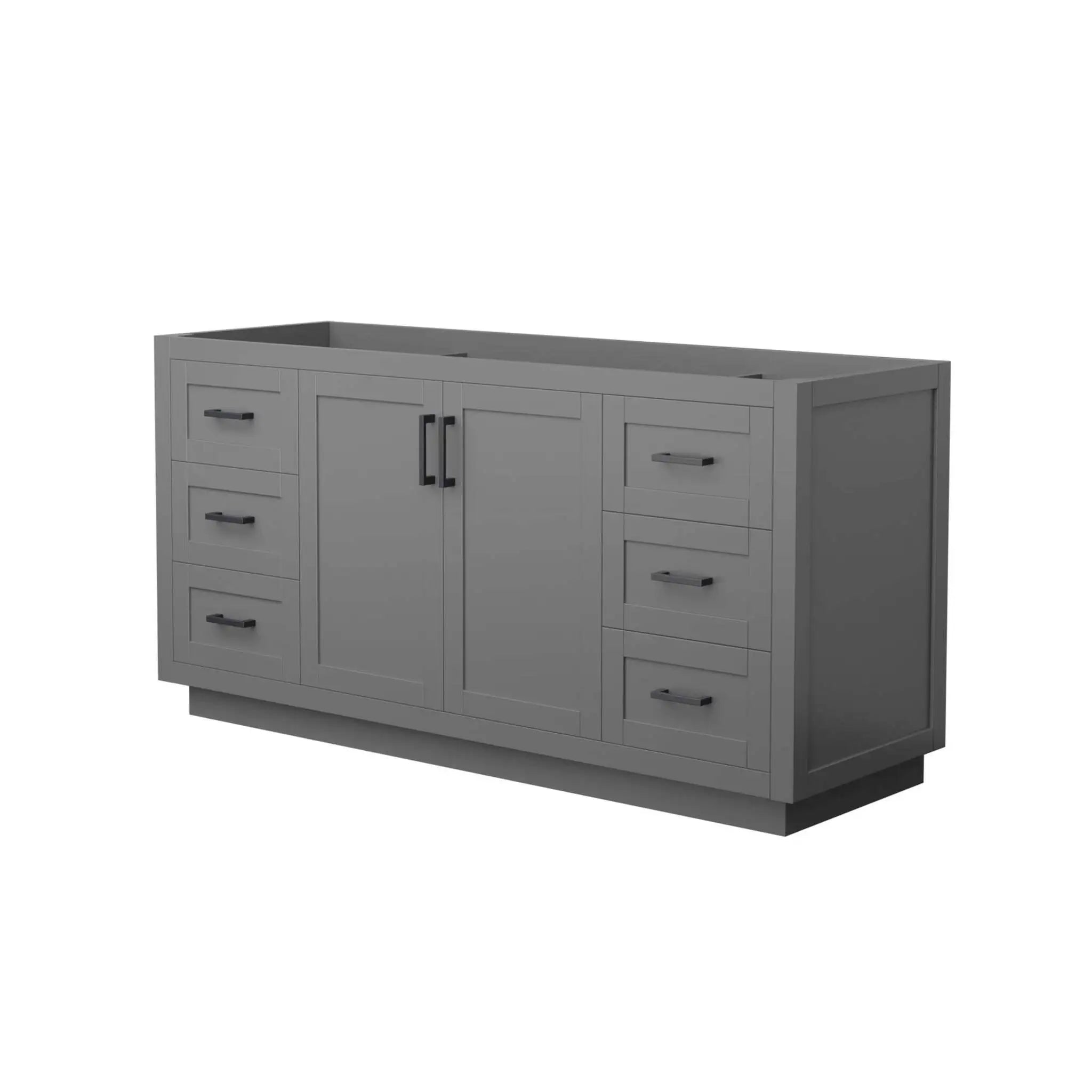 66" Miranda Single Bathroom Vanity in Dark Gray with Matte Black Trim by Wyndham
