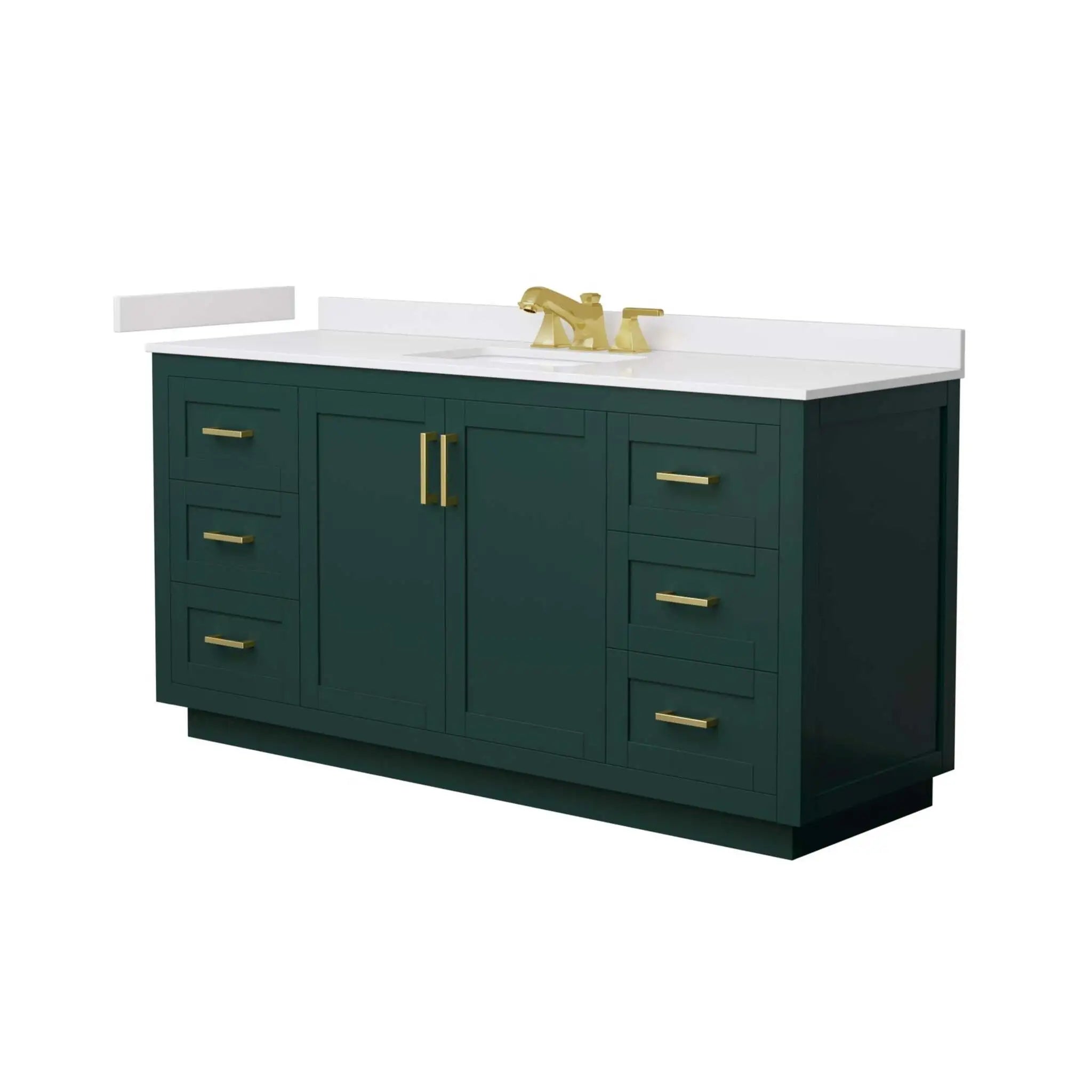 66" Miranda Single Bathroom Vanity in Green with Brushed Gold Trim by Wyndham
