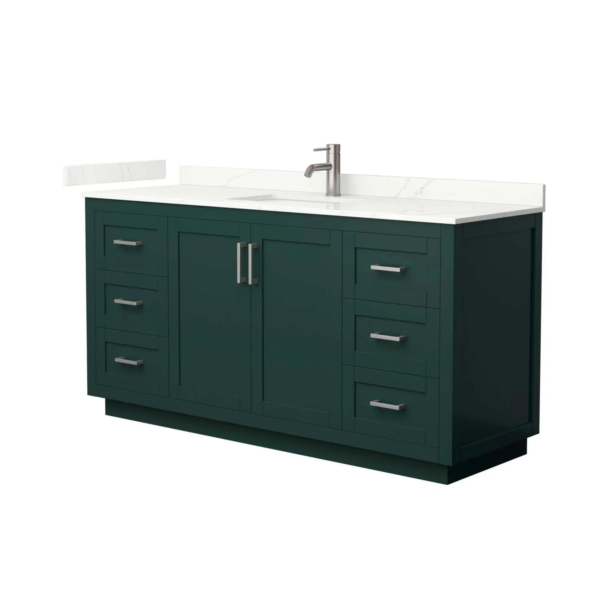 66" Miranda Single Bathroom Vanity in Green with Brushed Nickel Trim by Wyndham