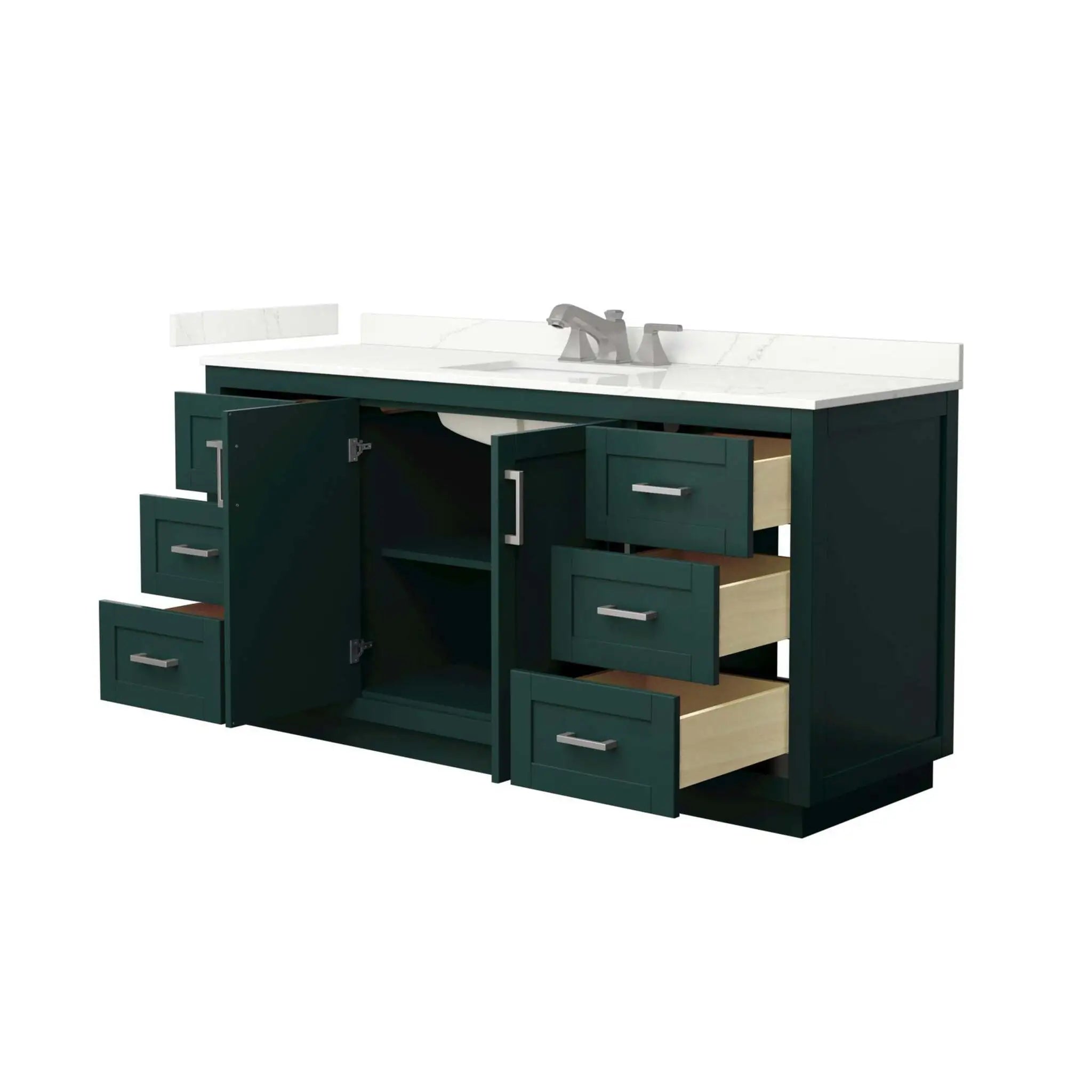 66" Miranda Single Bathroom Vanity in Green with Brushed Nickel Trim by Wyndham