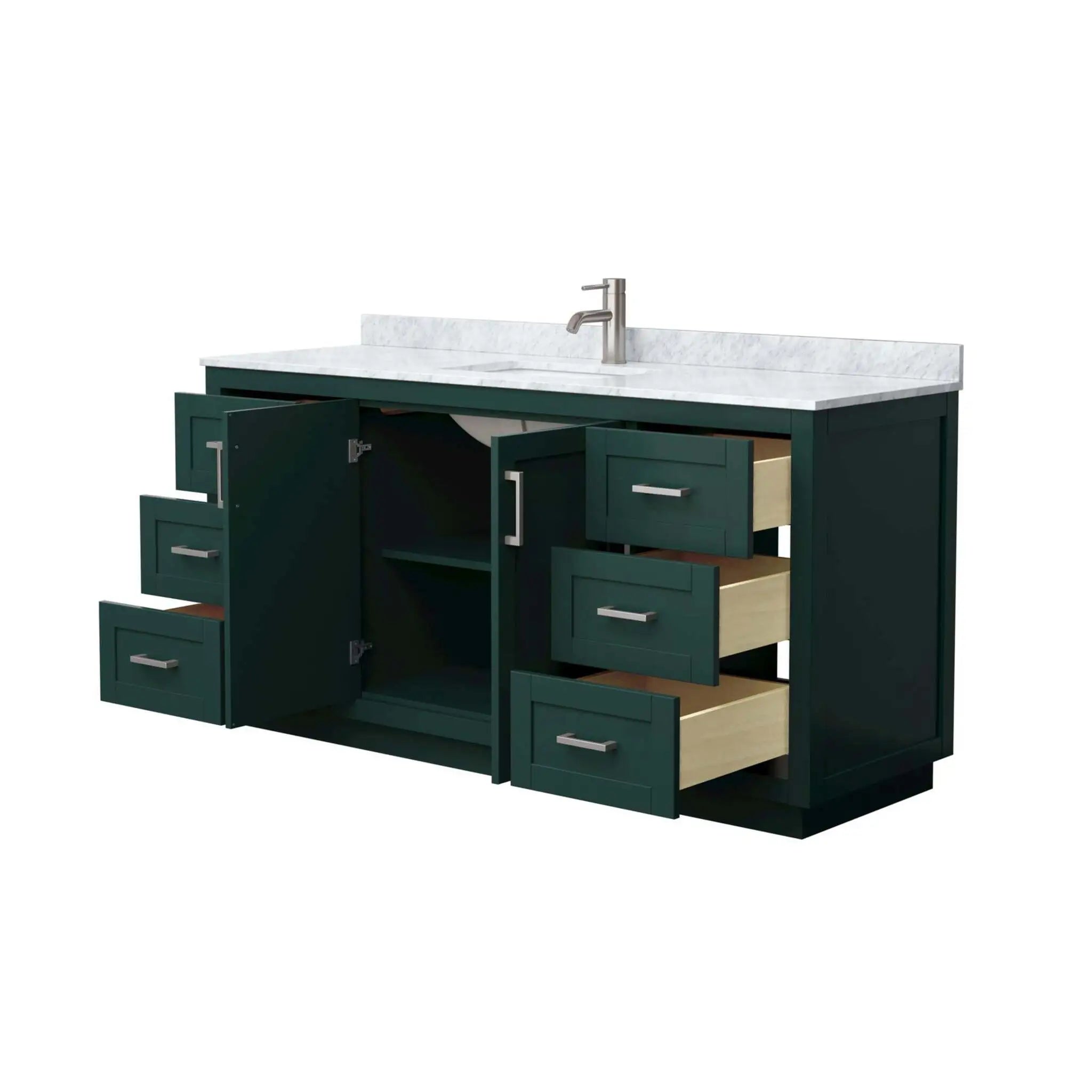 66" Miranda Single Bathroom Vanity in Green with Brushed Nickel Trim by Wyndham