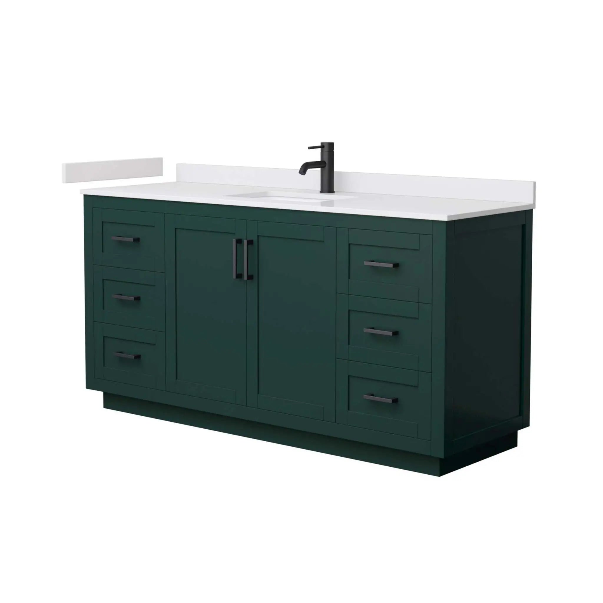 66" Miranda Single Bathroom Vanity in Green with Matte Black Trim by Wyndham