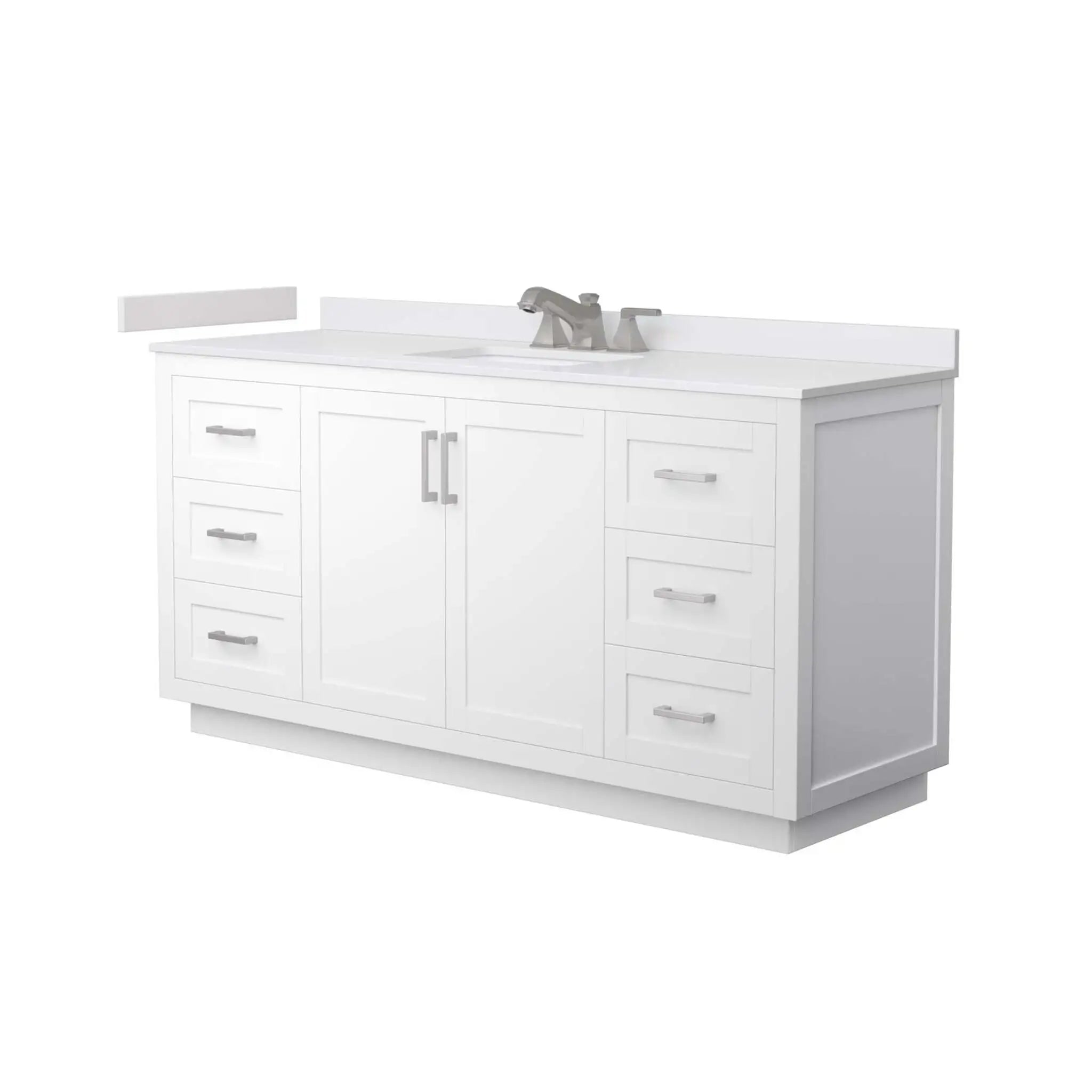 66" Miranda Single Bathroom Vanity in White with Brushed Nickel Trim by Wyndham