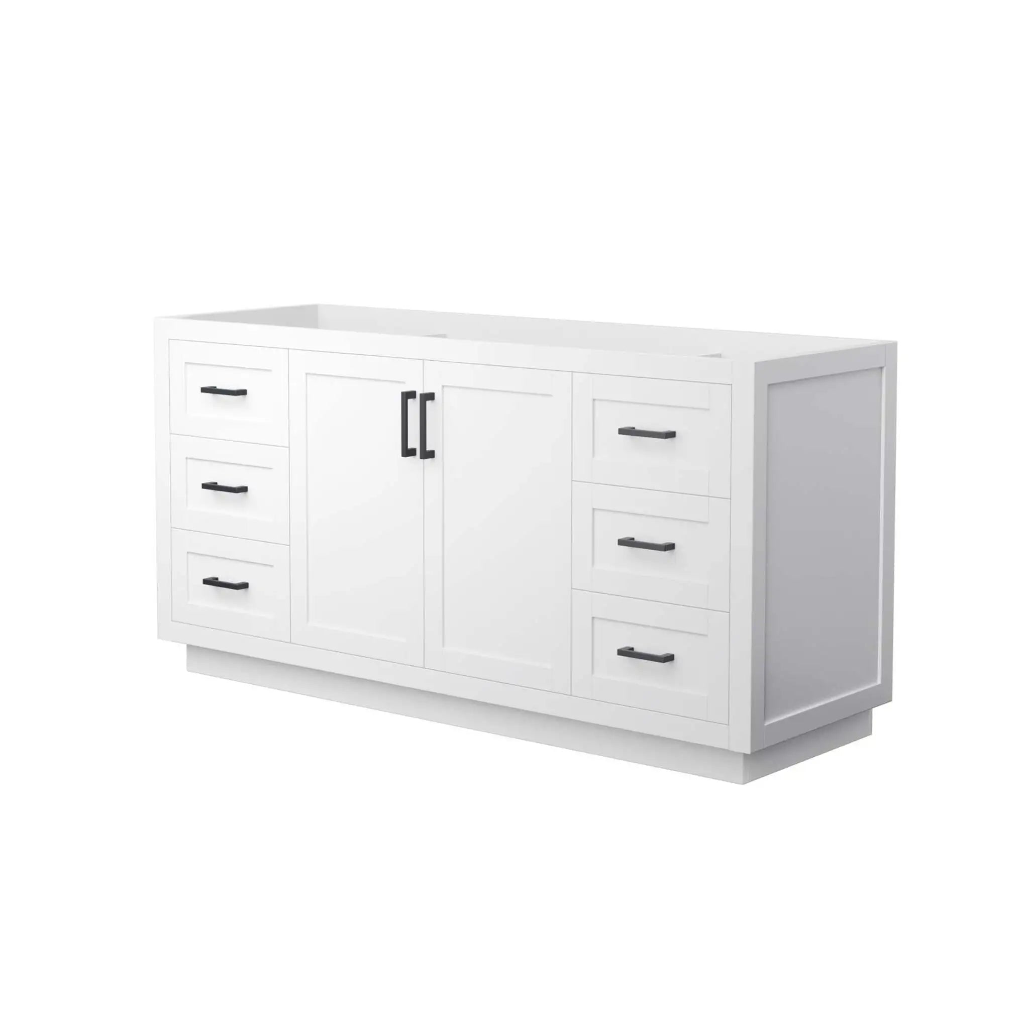 66" Miranda Single Bathroom Vanity in White with Matte Black Trim by Wyndham