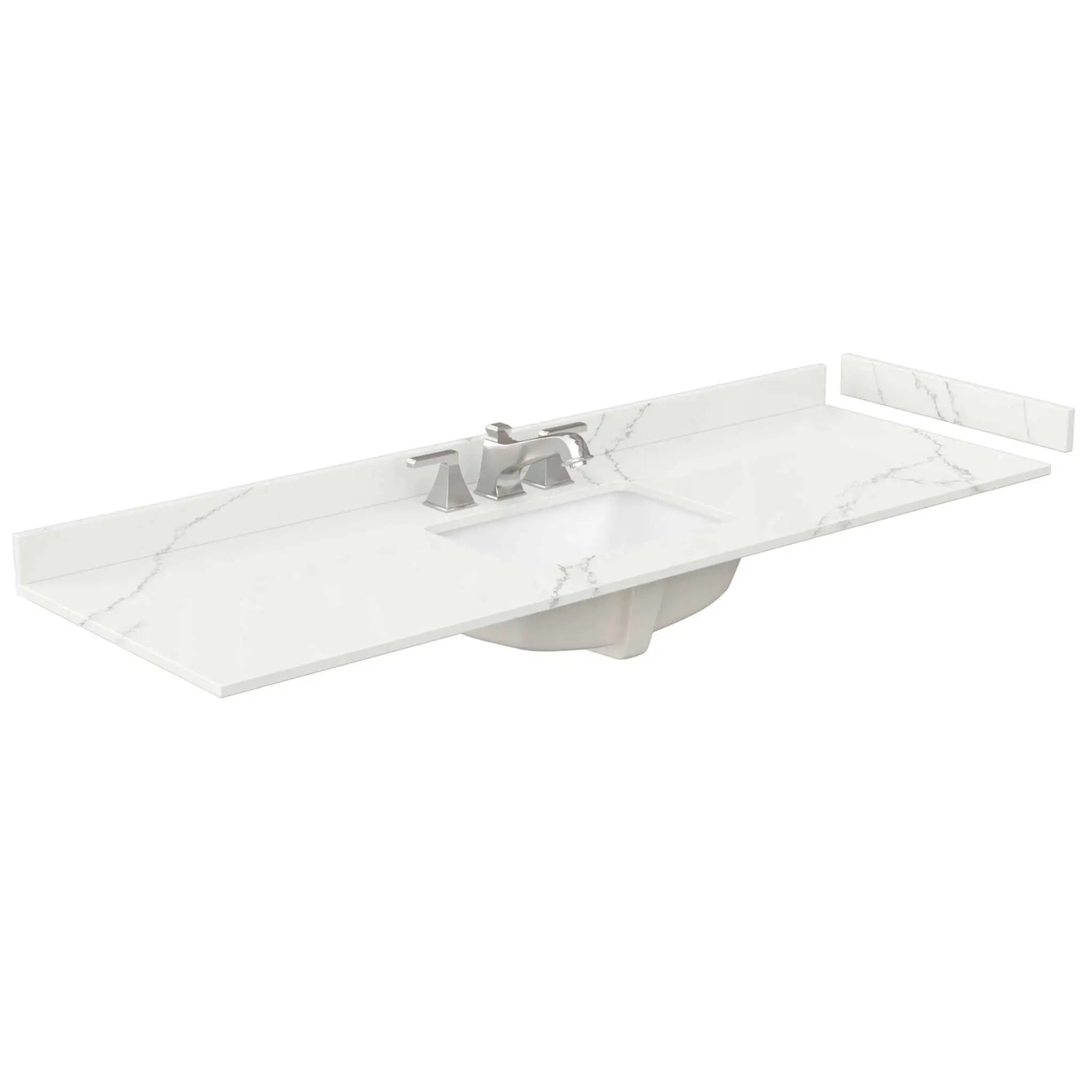 66" Miranda Single Bathroom Vanity in White with Matte Black Trim by Wyndham