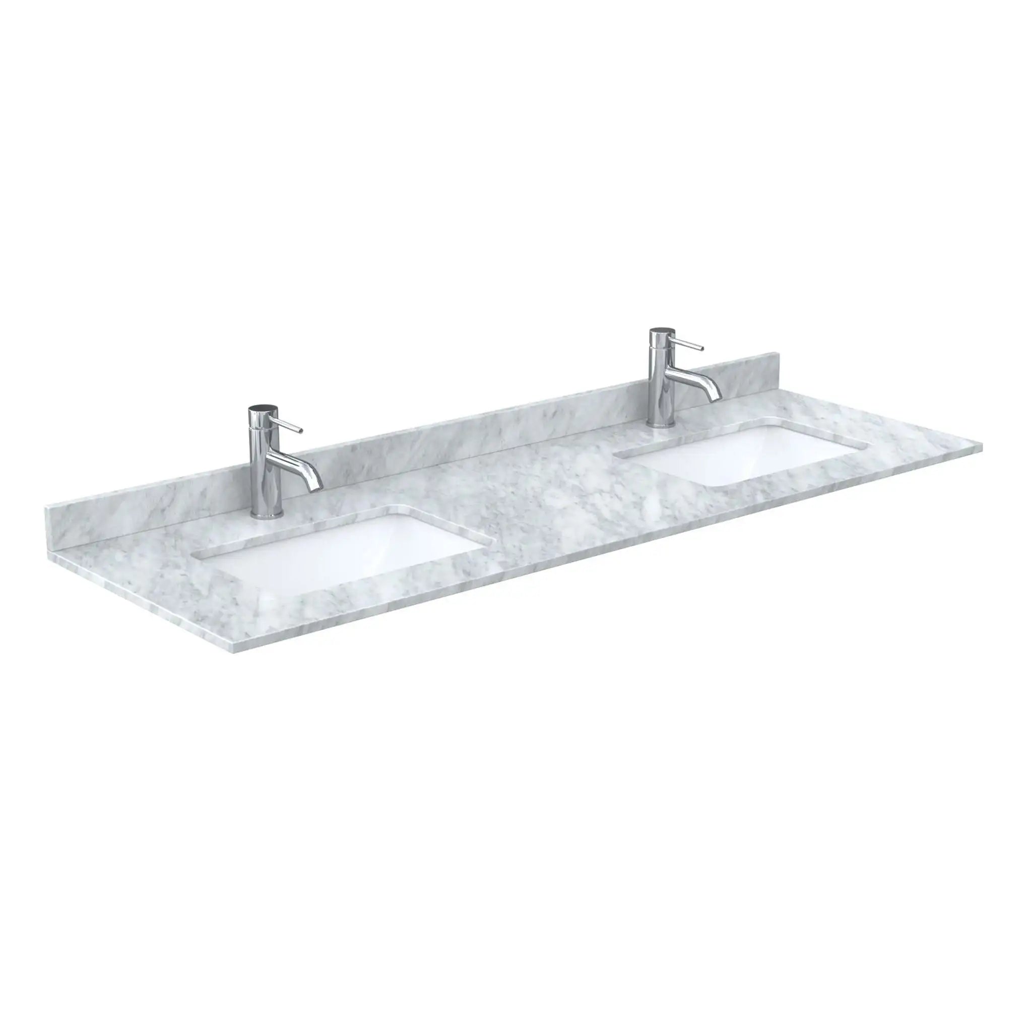 66" Strada Double Bathroom Vanity in White with Matte Black Trim by Wyndham
