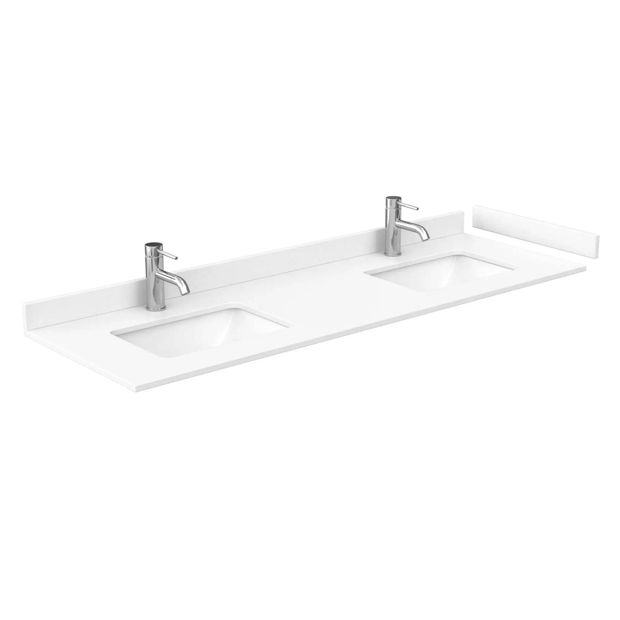 66" Strada Double Bathroom Vanity in White with Satin Bronze Trim & 58" Mirror by Wyndham