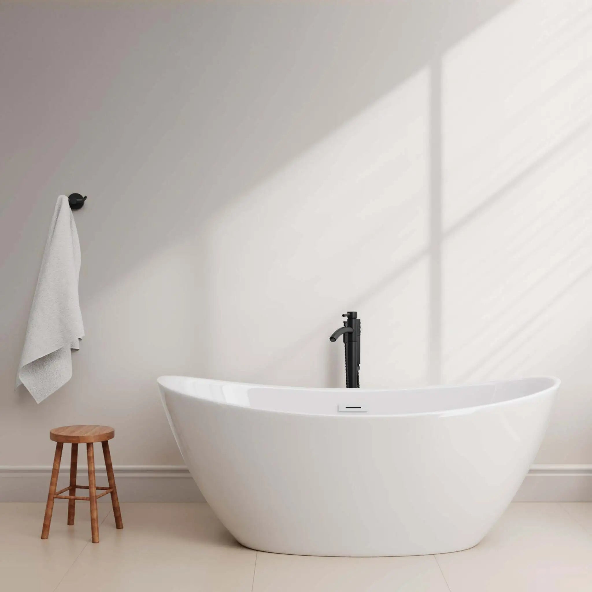66" White Freestanding Bathtub - Dorrit by Wyndham (WCBTE652066SWTRIM) image 2
