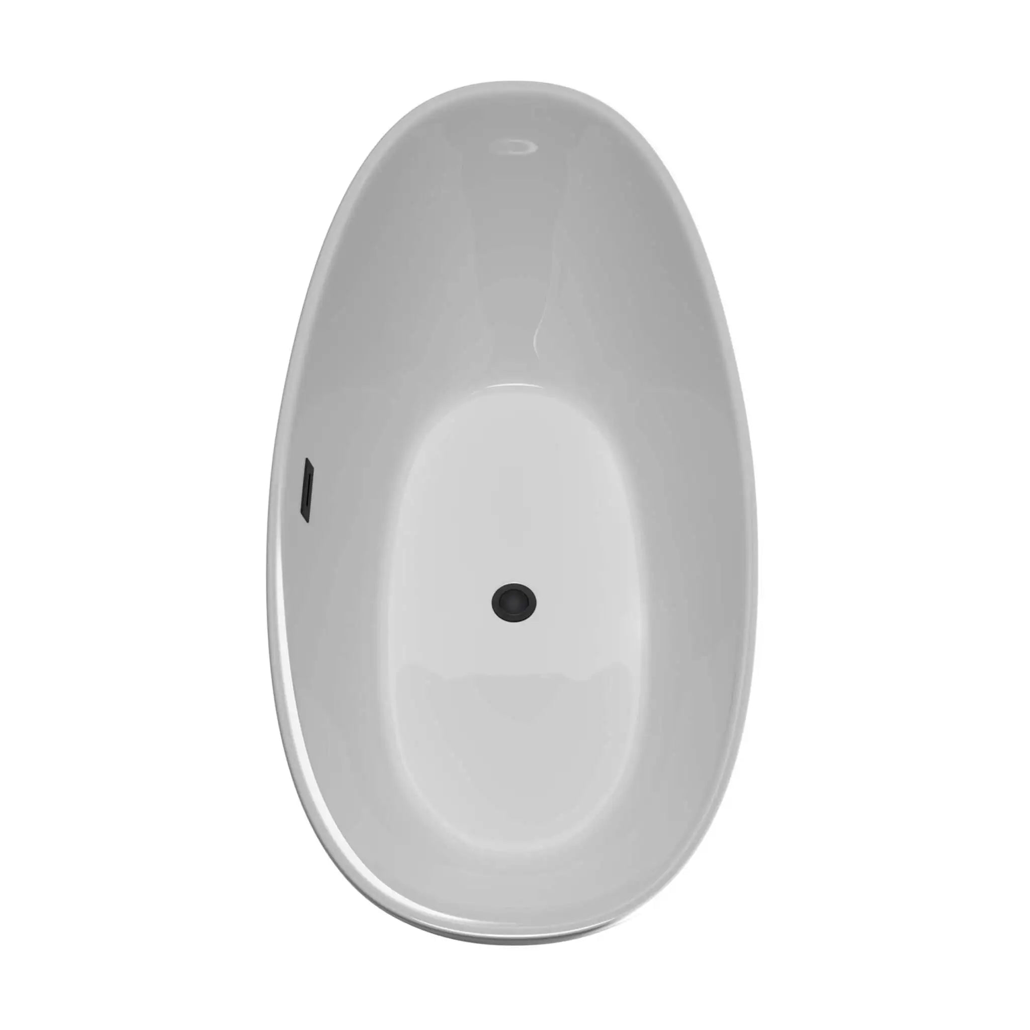 66" White Freestanding Bathtub, Matte Black Trim - Dorrit by Wyndham (WCBTE652066MBTRIM) image 4