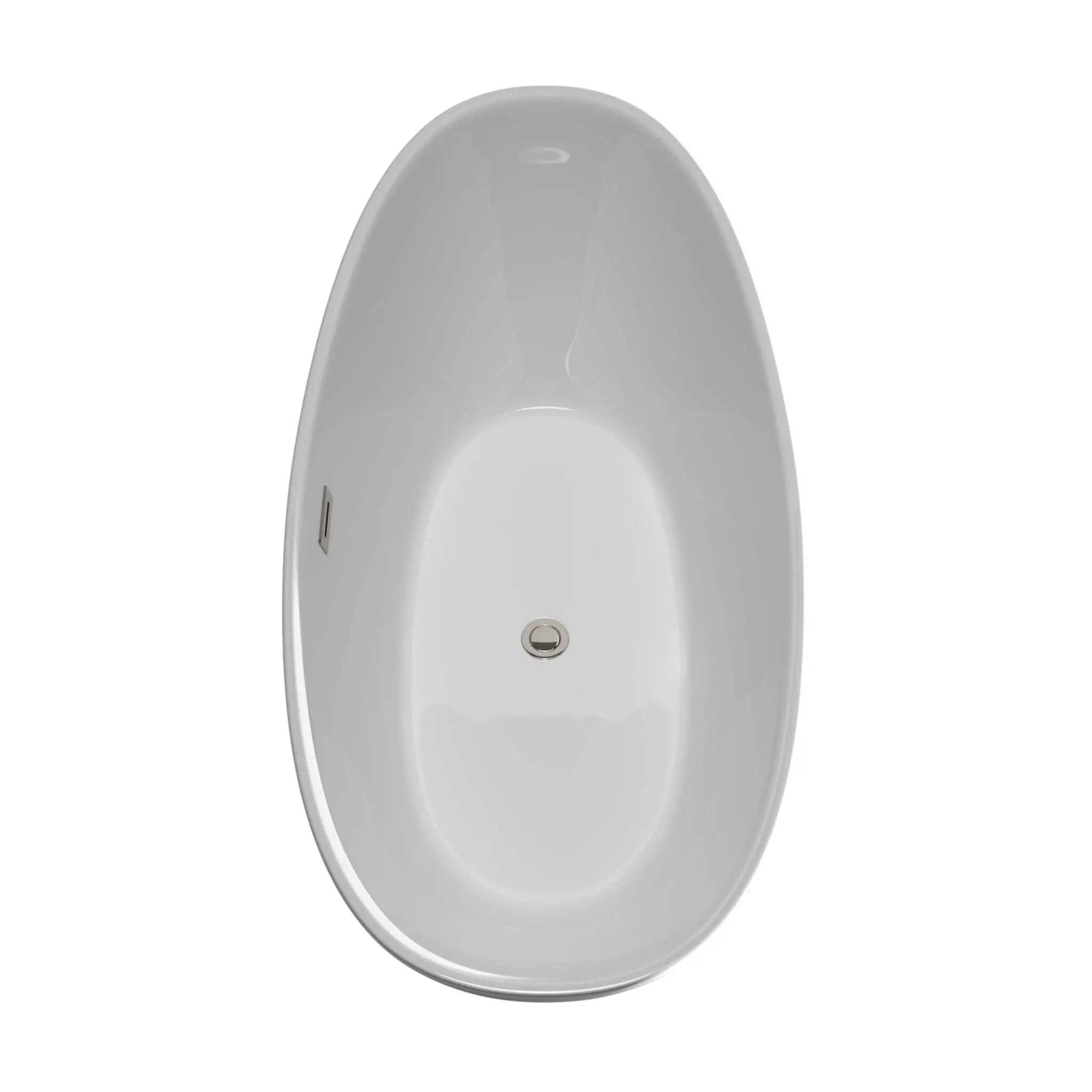 66" White Freestanding Bathtub with Brushed Nickel Faucet - Dorrit by Wyndham (WCBTE652066ATP11BN) image 4