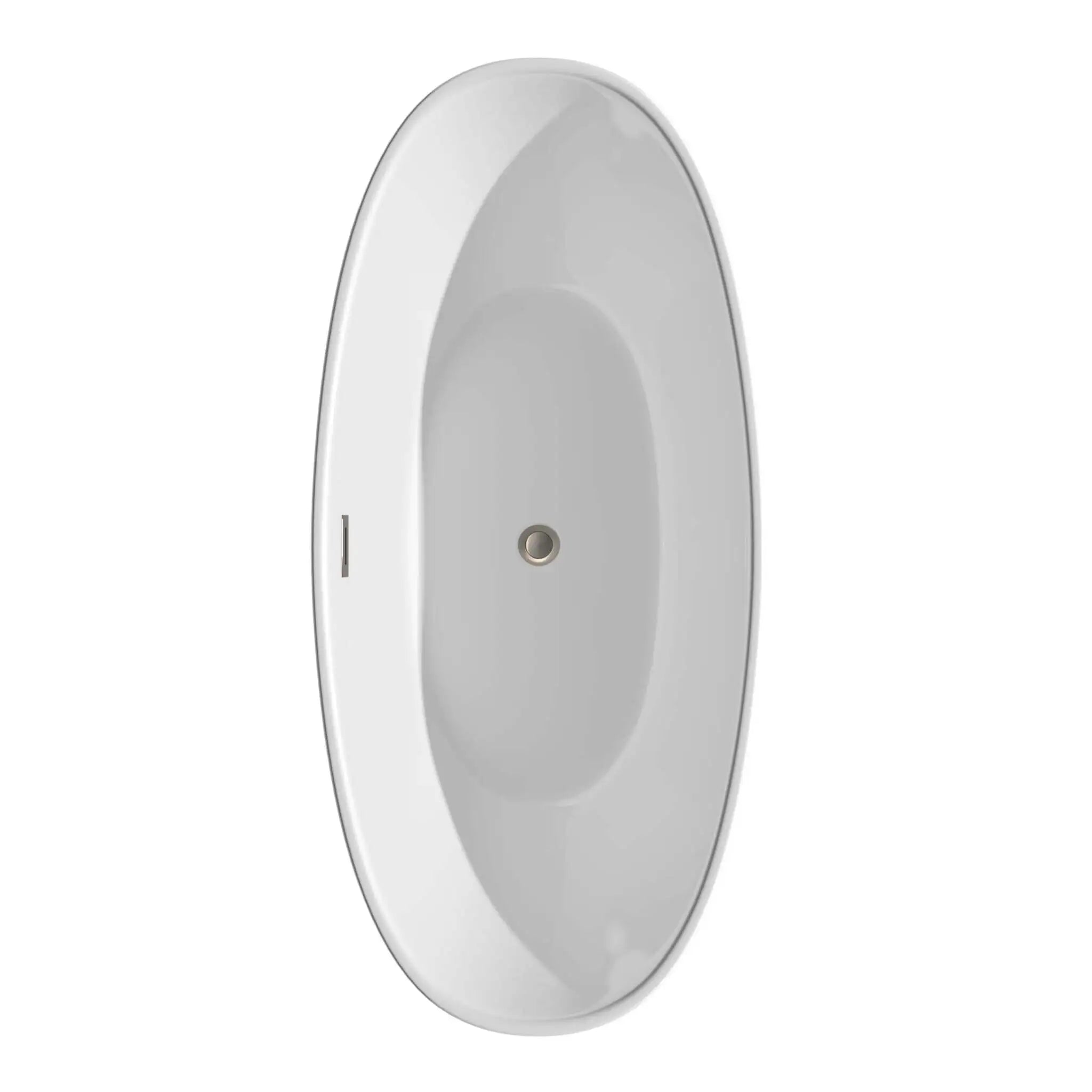 66" White Freestanding Bathtub with Brushed Nickel Faucet - Dorrit by Wyndham (WCBTE652066ATP11BN) image 5