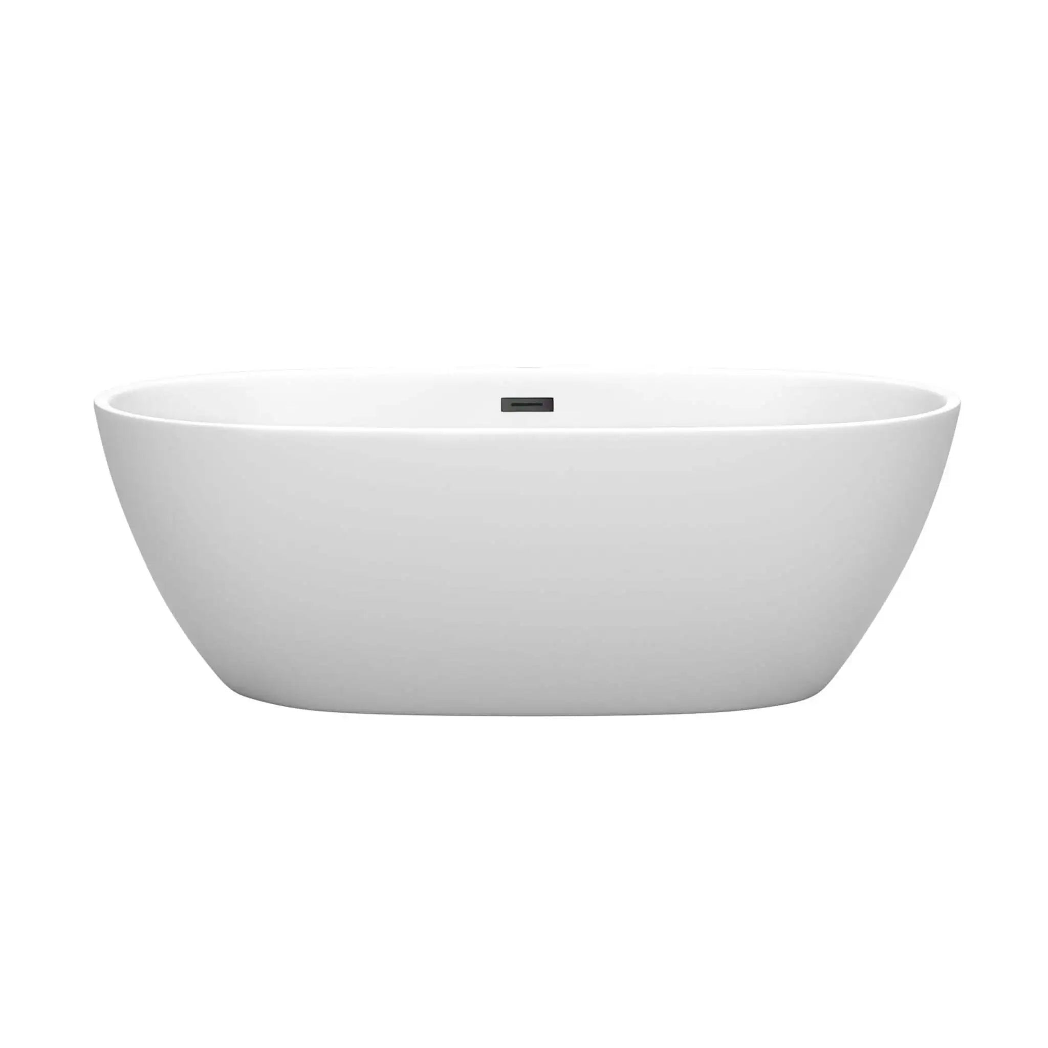 67" Matte White Freestanding Bathtub, Matte Black Trim - Juno by Wyndham (WCBTE306167MWMBTRIM) image 2