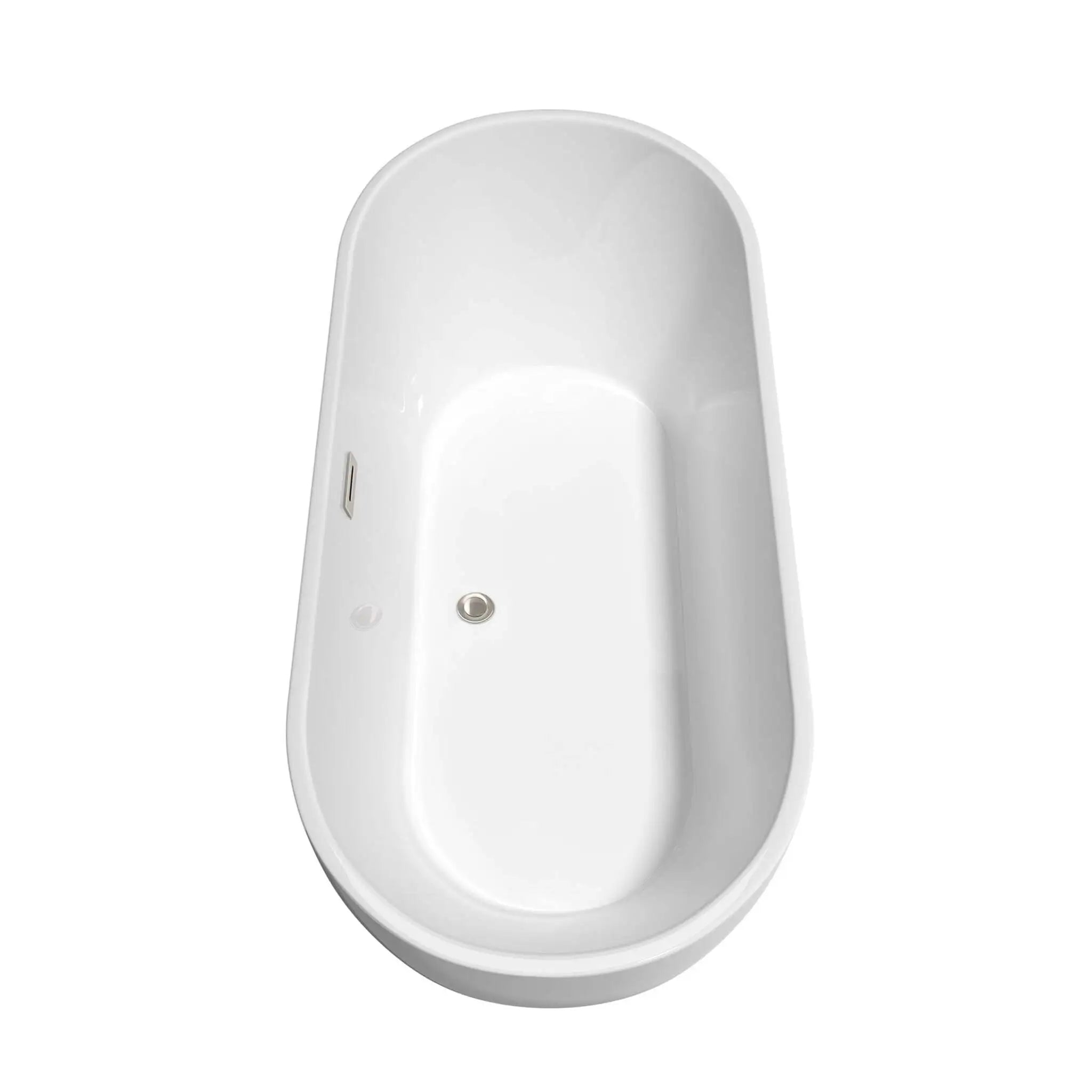67" White Freestanding Bathtub, Brushed Nickel Trim - Brooklyn by Wyndham (WCOBT200067BNTRIM) image 3
