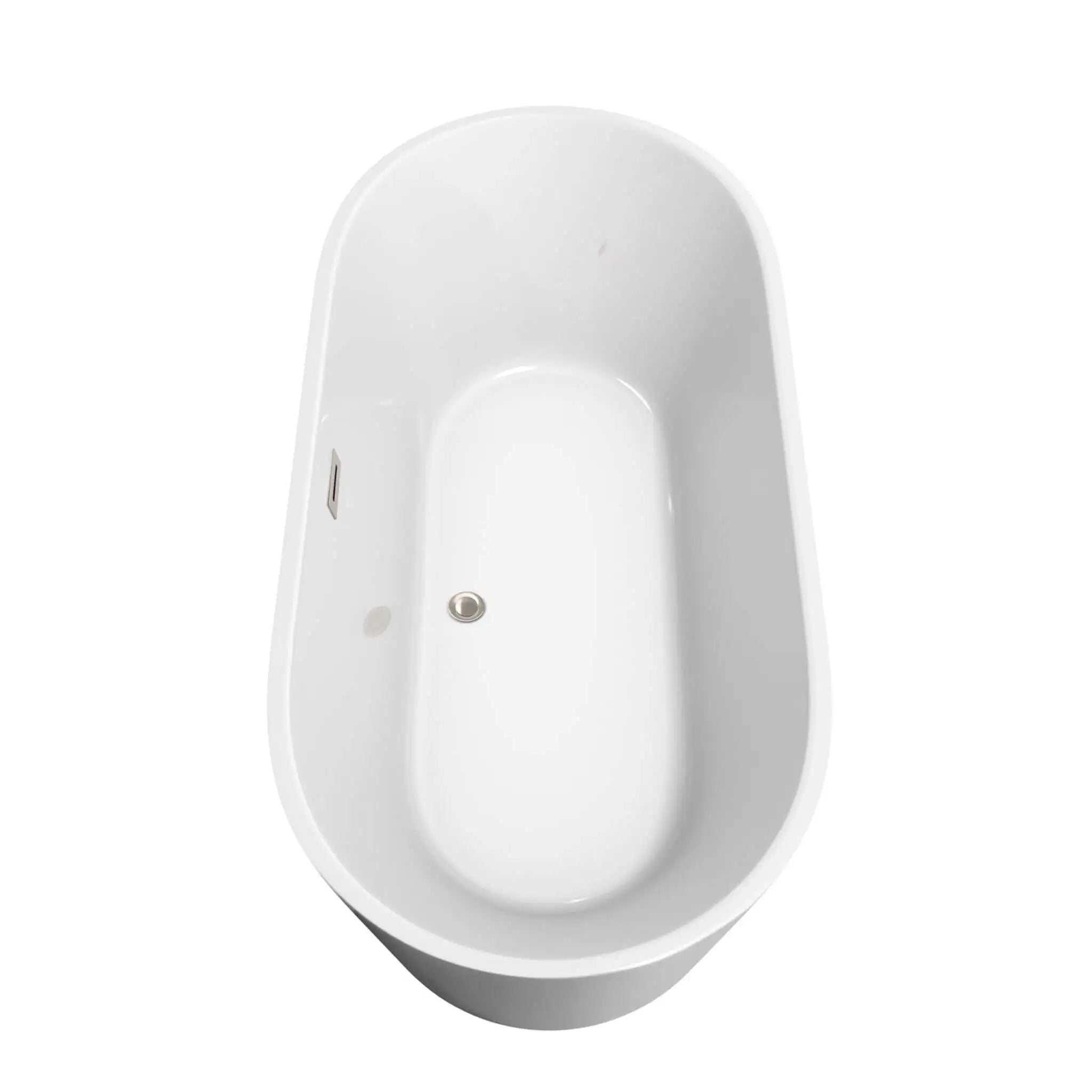 67" White Freestanding Bathtub, Brushed Nickel Trim - Carissa by Wyndham (WCOBT101267BNTRIM) image 4