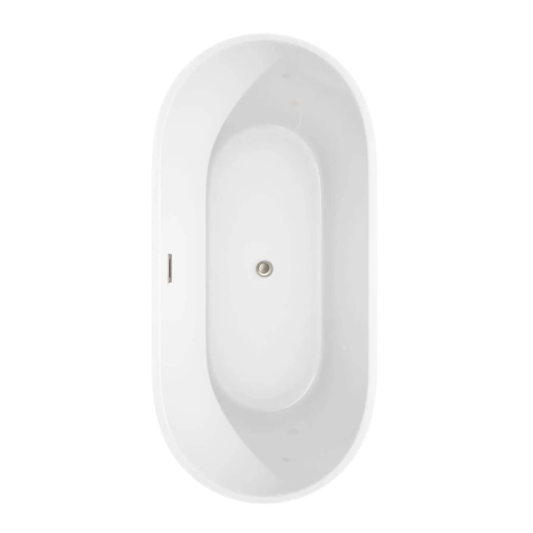 67" White Freestanding Bathtub, Brushed Nickel Trim - Carissa CD by Wyndham (WCOBT101567BNTRIM) image 2