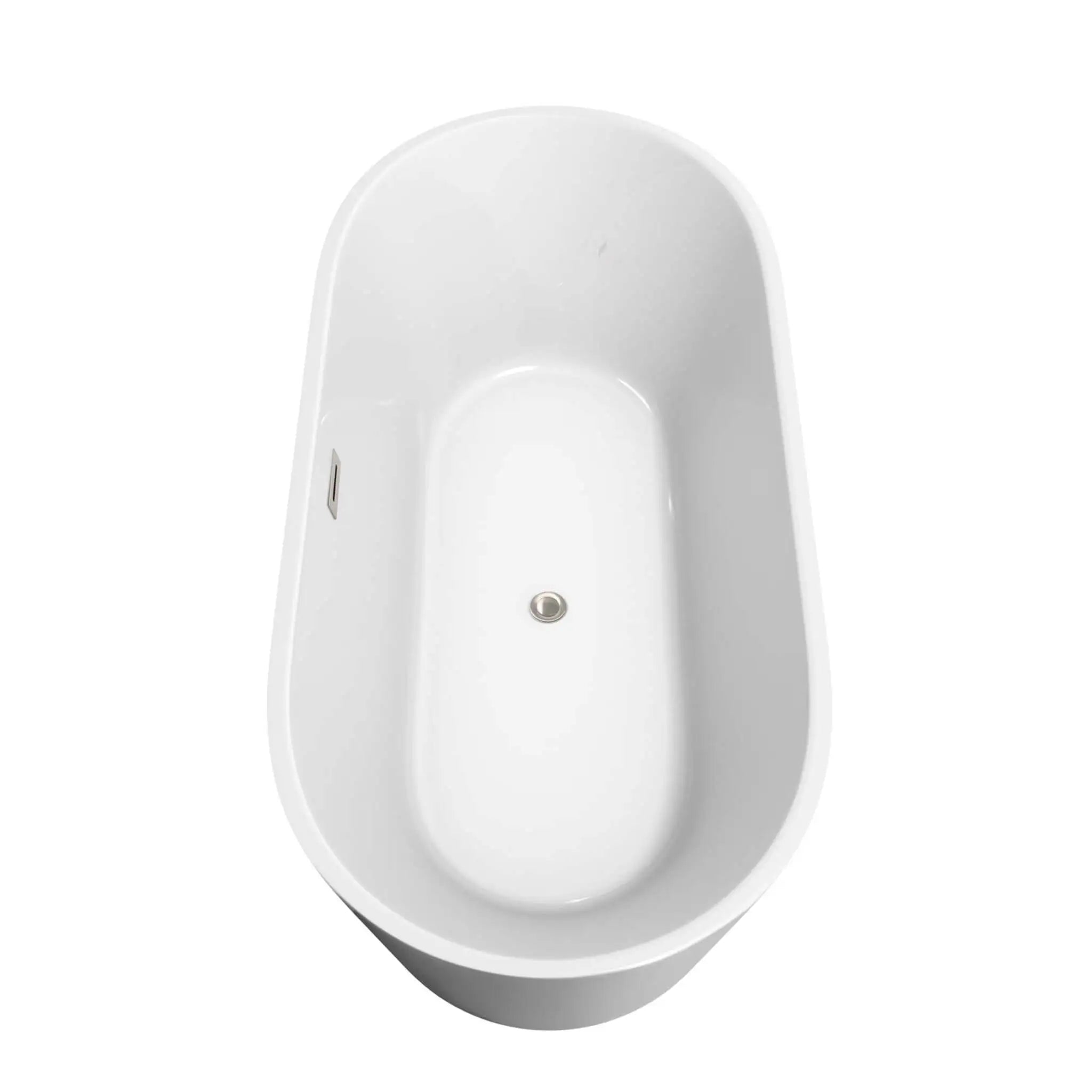 67" White Freestanding Bathtub, Brushed Nickel Trim - Carissa CD by Wyndham (WCOBT101567BNTRIM) image 3