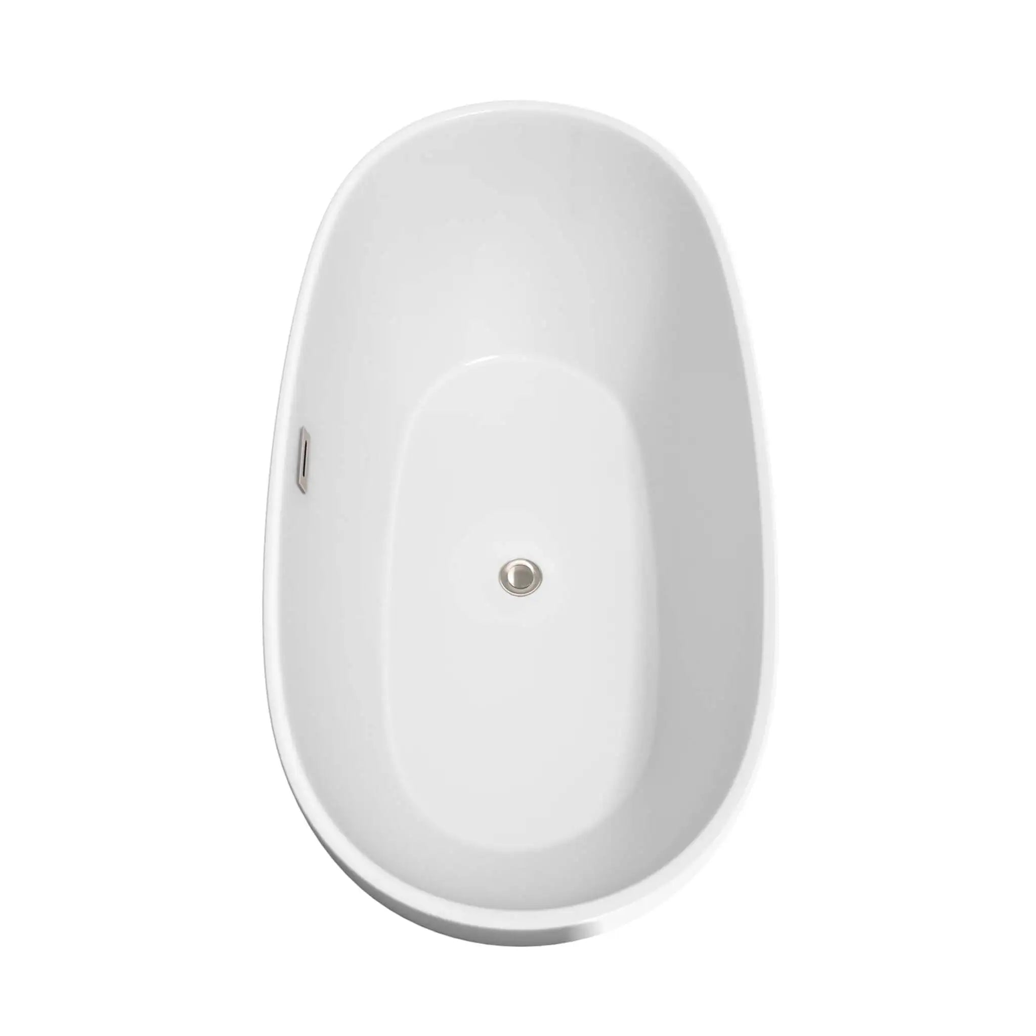 67" White Freestanding Bathtub, Brushed Nickel Trim - Juno by Wyndham (WCBTK156167BNTRIM) image 4