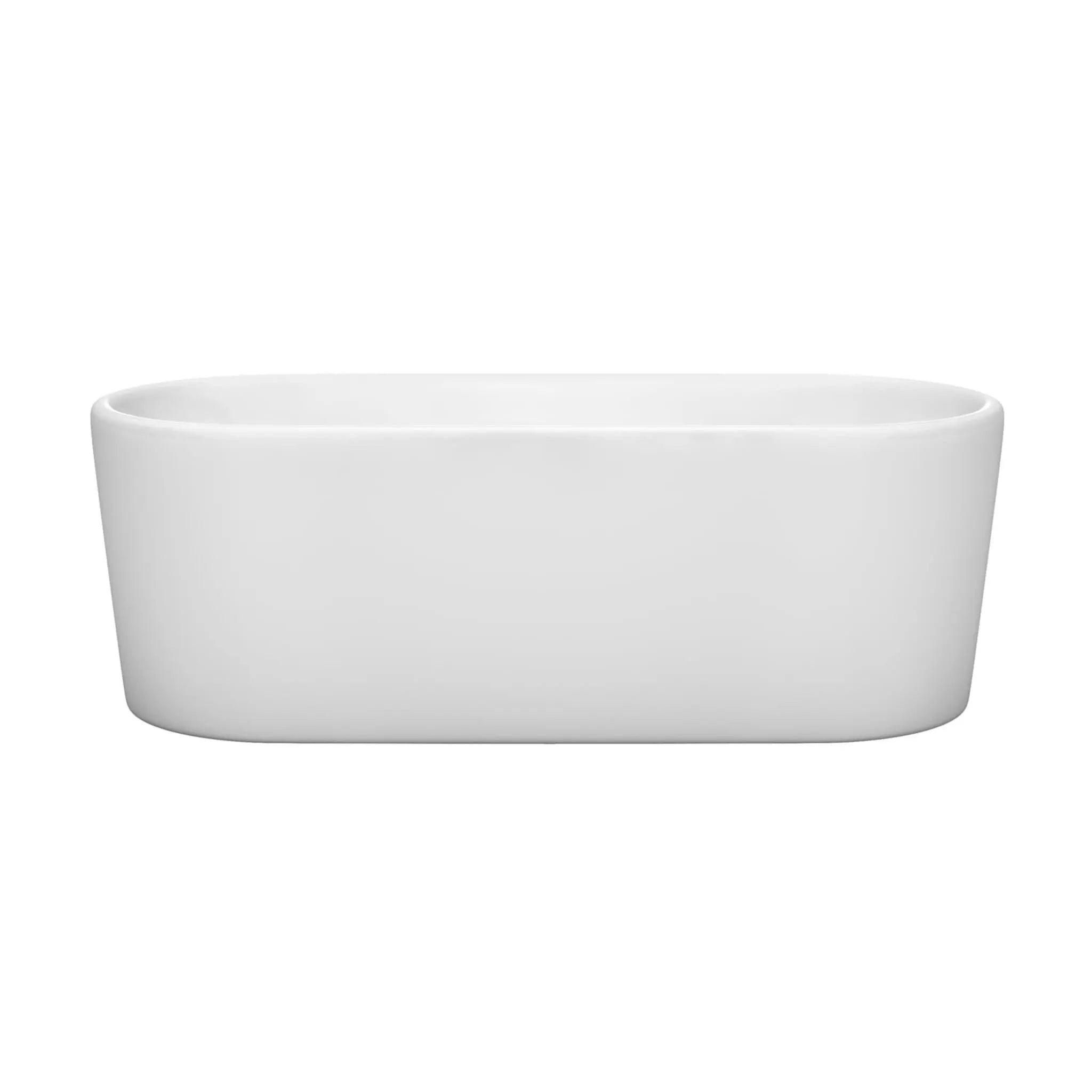 67" White Freestanding Bathtub, Brushed Nickel Trim - Ursula by Wyndham (WCBTK151167BNTRIM) image 2