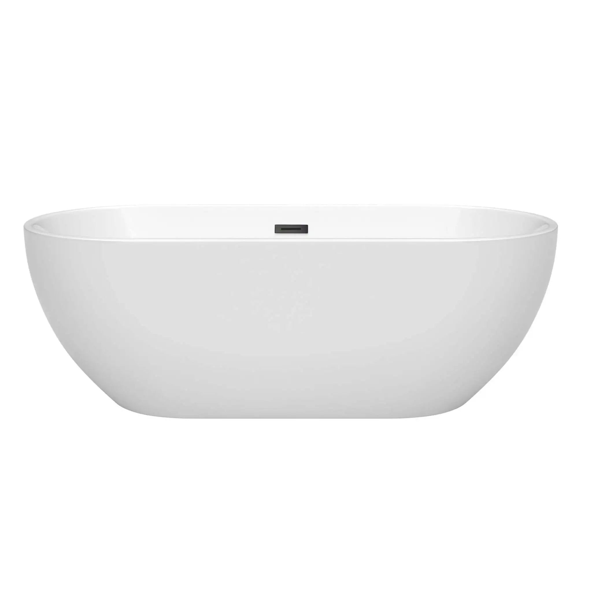 67" White Freestanding Bathtub, Matte Black Trim - Brooklyn by Wyndham (WCOBT200067MBTRIM) image 2