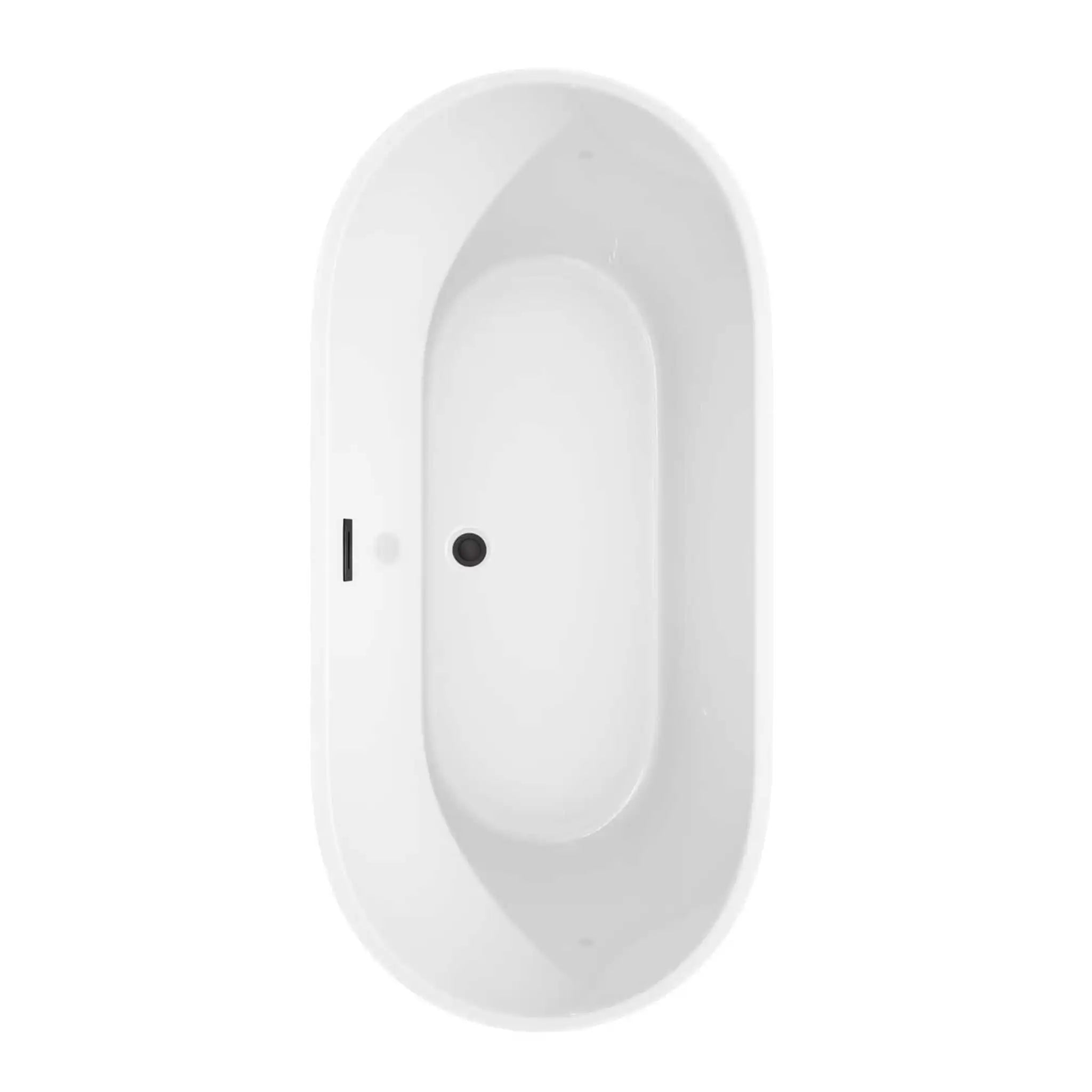 67" White Freestanding Bathtub, Matte Black Trim - Carissa by Wyndham (WCOBT101267MBTRIM) image 3