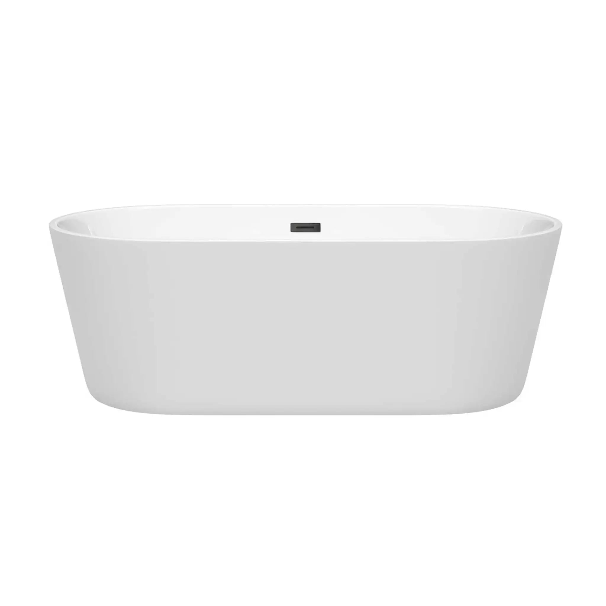 67" White Freestanding Bathtub, Matte Black Trim - Carissa CD by Wyndham (WCOBT101567MBTRIM) image 1