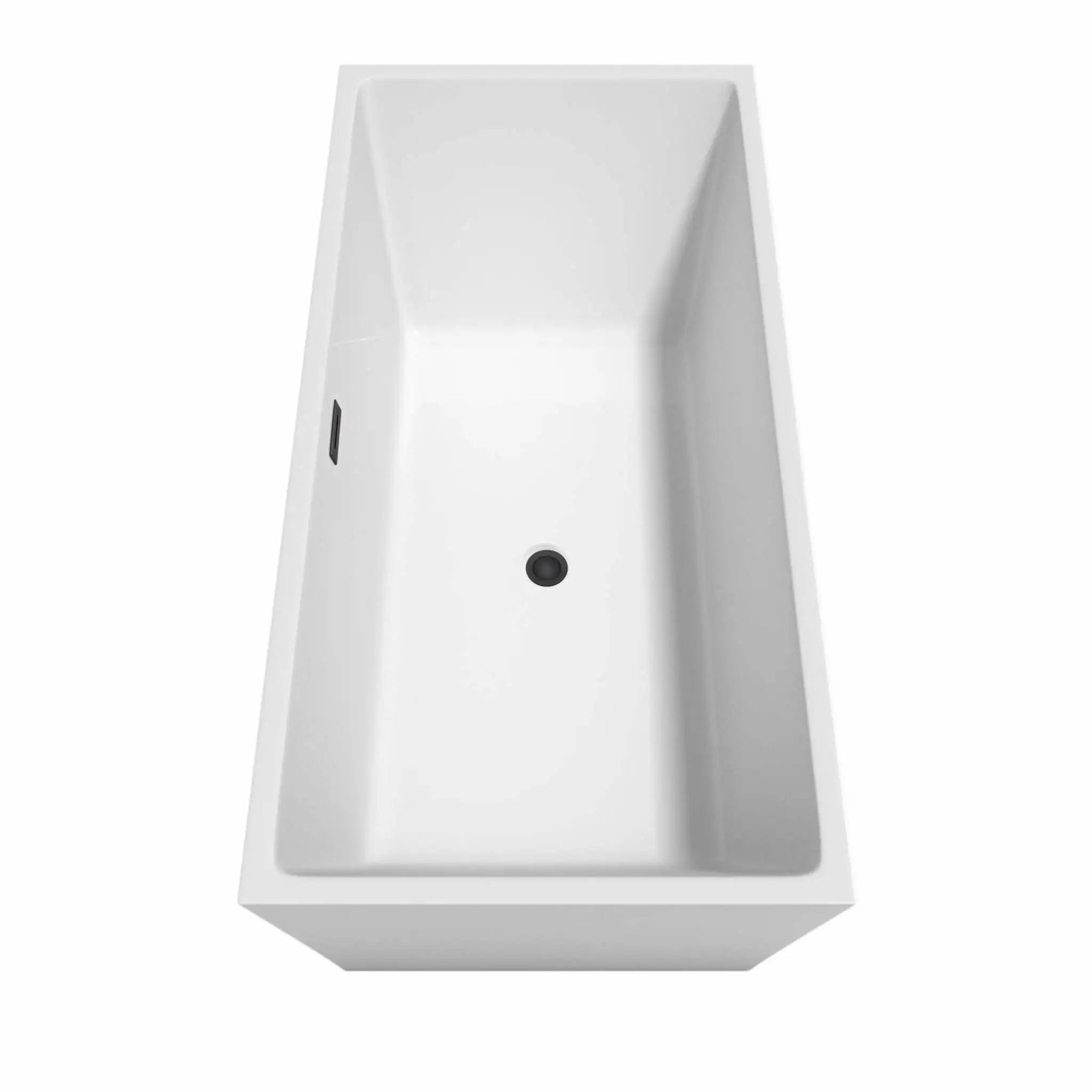 67" White Freestanding Bathtub, Matte Black Trim - Sara by Wyndham (WCBTK151467MBTRIM) image 4