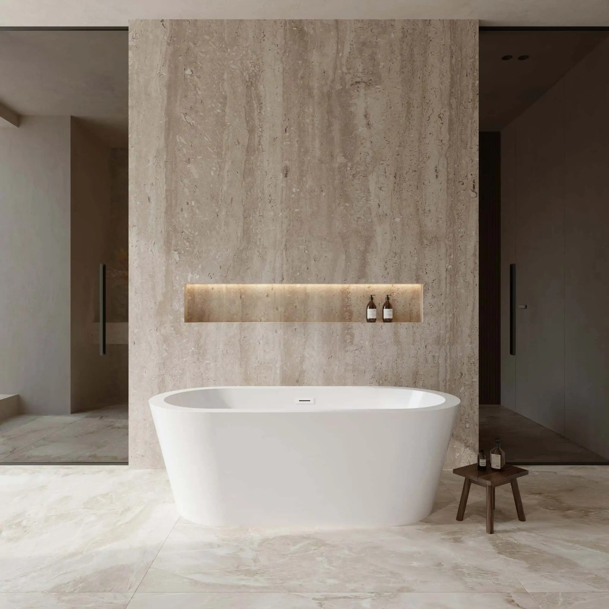 67" White Freestanding Bathtub - Mermaid by Wyndham (WCOBT100367SWTRIM) image 1