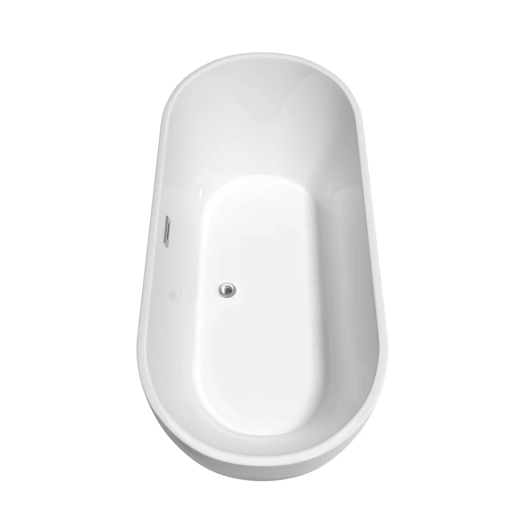 67" White Freestanding Bathtub with Brushed Gold Faucet - Brooklyn by Wyndham (WCOBT200067PCATPGD) image 3
