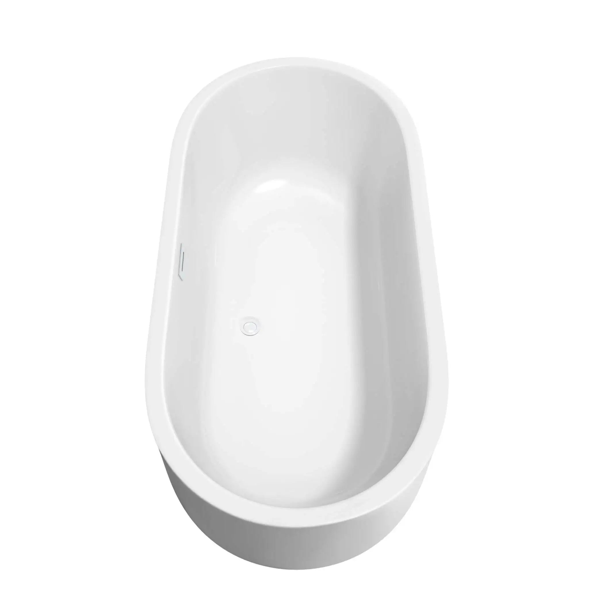 67" White Freestanding Bathtub with Brushed Gold Faucet - Juliette by Wyndham (WCOBT101367SWATPGD) image 3