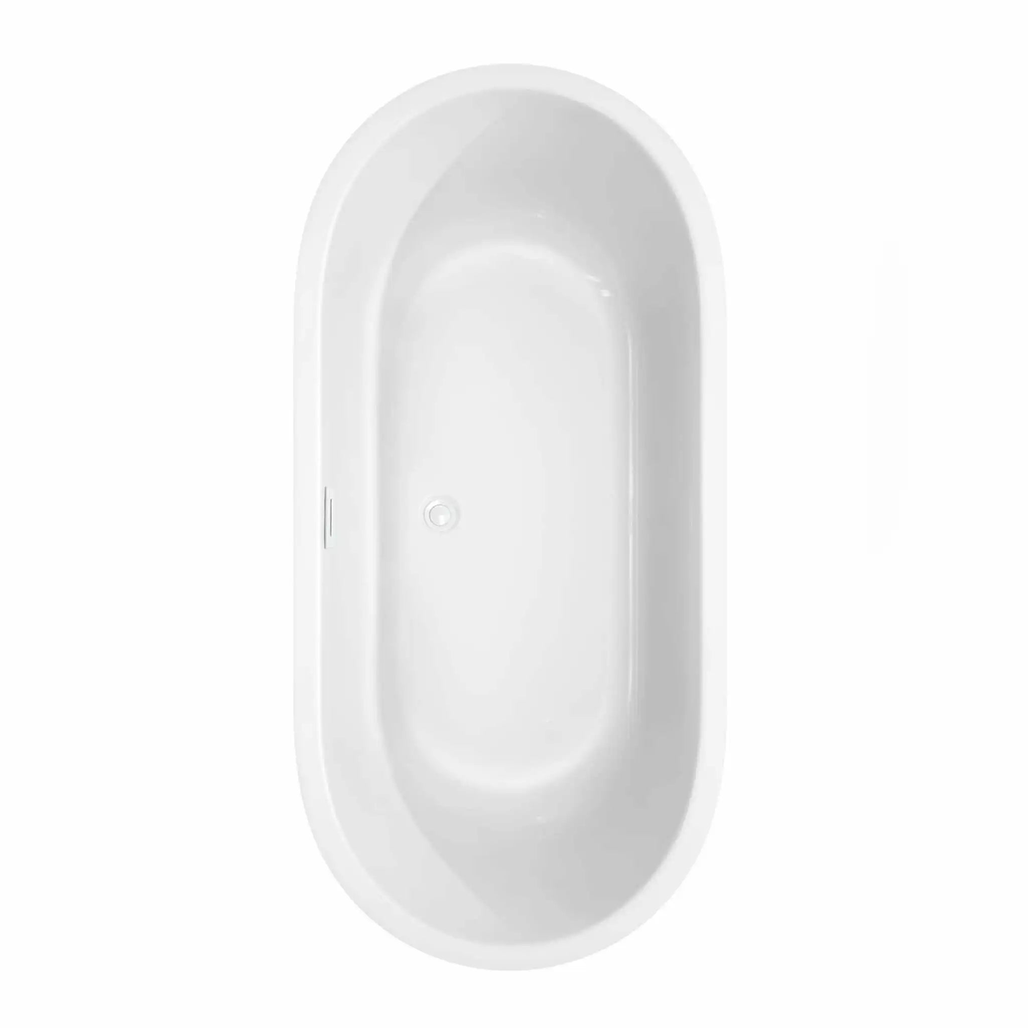 67" White Freestanding Bathtub with Brushed Gold Faucet - Juliette by Wyndham (WCOBT101367SWATPGD) image 4