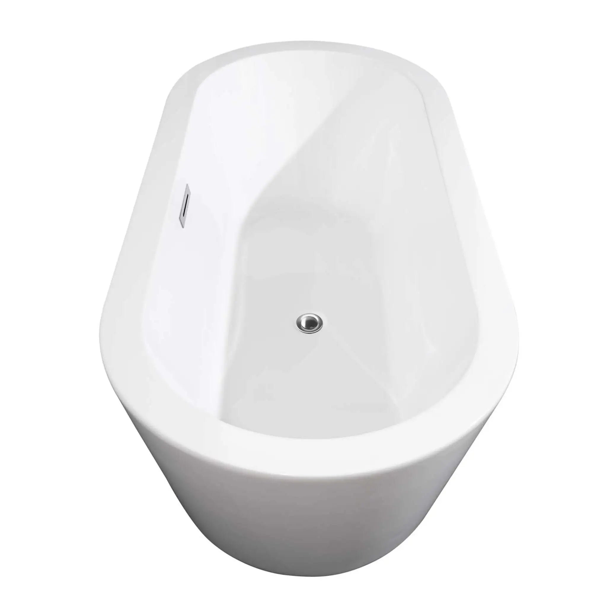 67" White Freestanding Bathtub with Brushed Gold Faucet - Mermaid by Wyndham (WCOBT100367PCATPGD) image 3