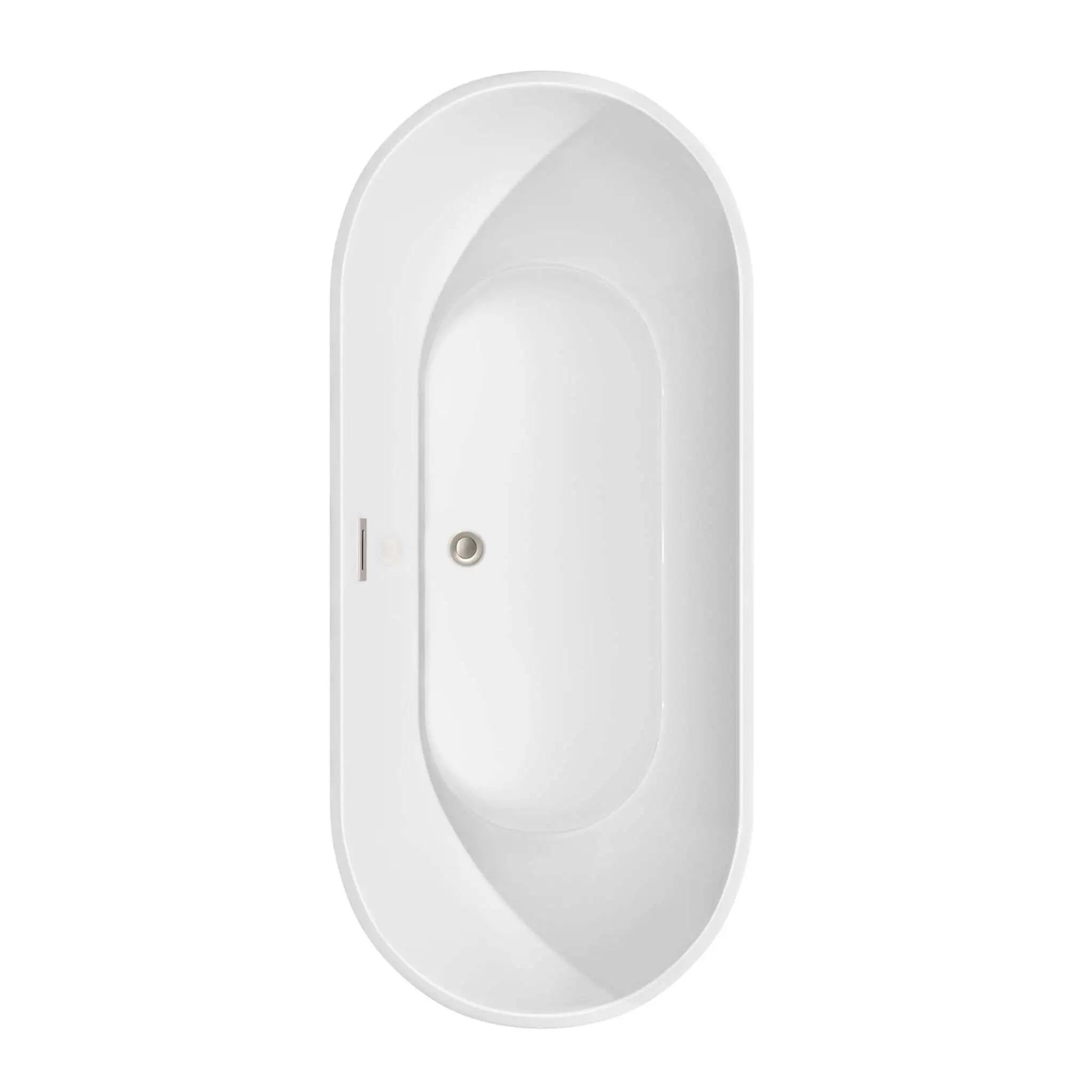 67" White Freestanding Bathtub with Brushed Nickel Faucet - Brooklyn by Wyndham (WCOBT200067ATP11BN) image 4