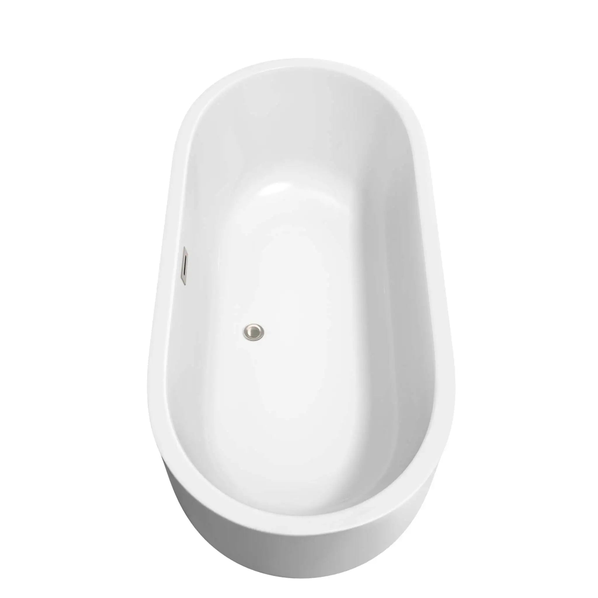 67" White Freestanding Bathtub with Brushed Nickel Faucet - Juliette by Wyndham (WCOBT101367ATP11BN) image 4