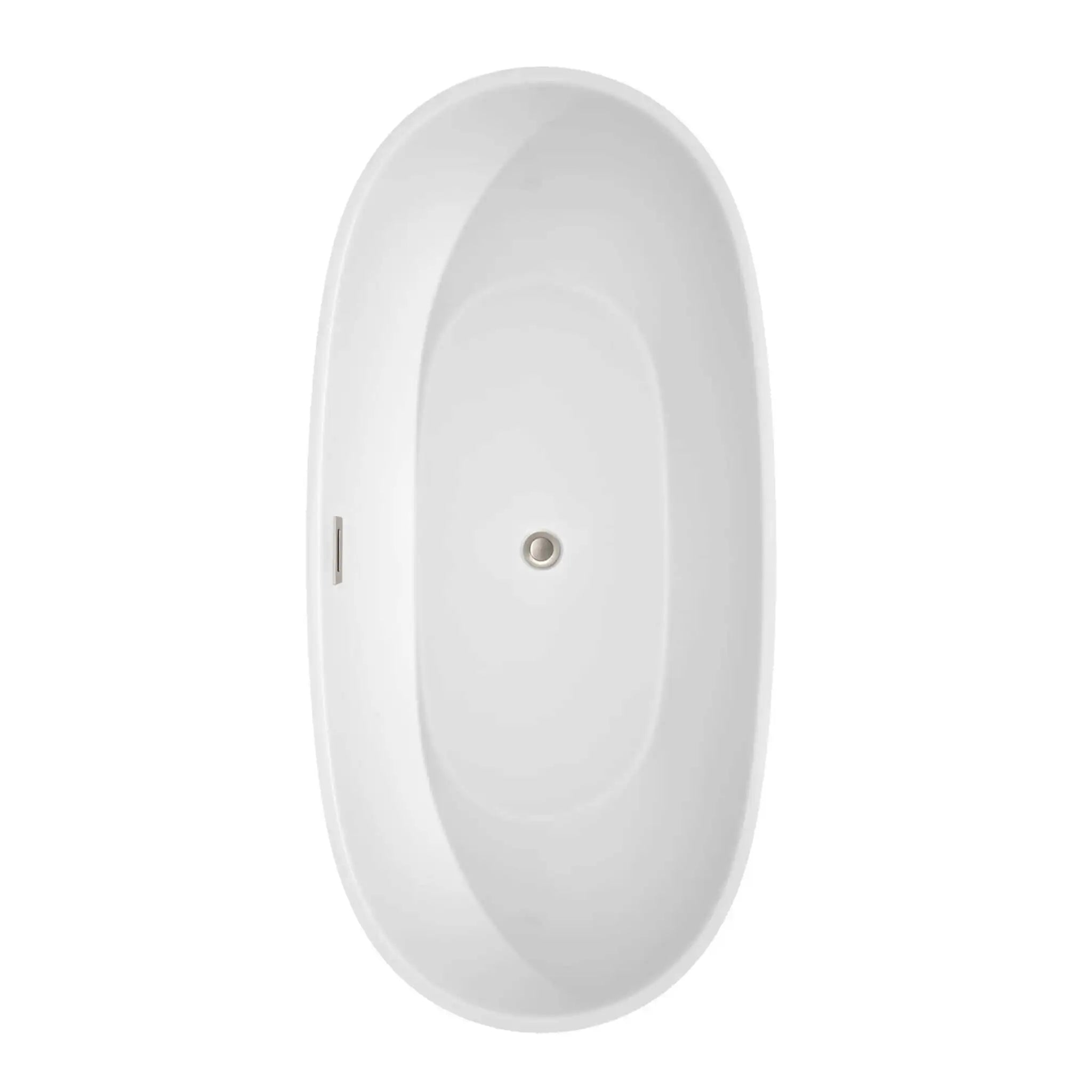 67" White Freestanding Bathtub with Brushed Nickel Faucet - Juno by Wyndham (WCBTK156167ATP11BN) image 3