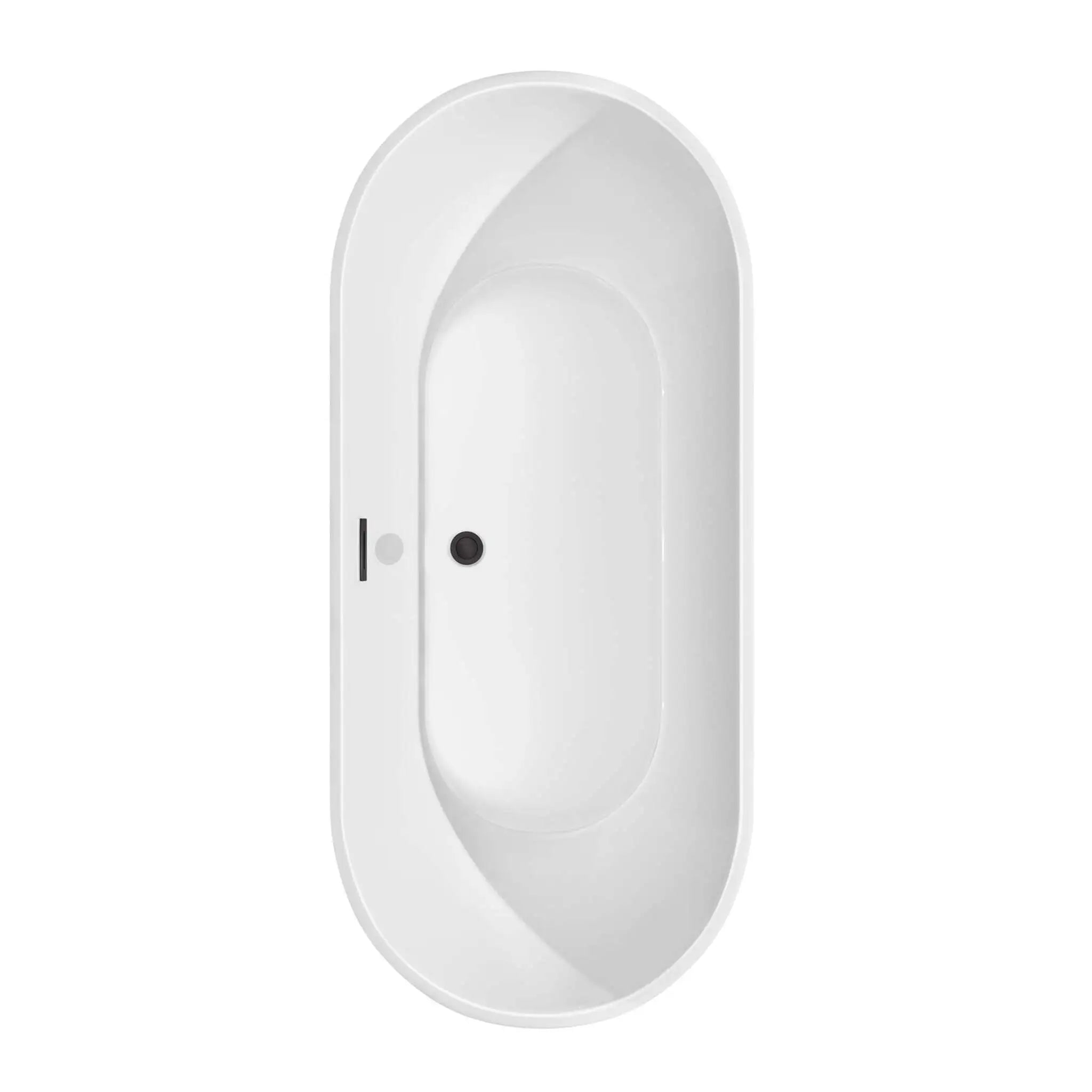 67" White Freestanding Bathtub with Matte Black Faucet - Brooklyn by Wyndham (WCOBT200067MBATPBK) image 4