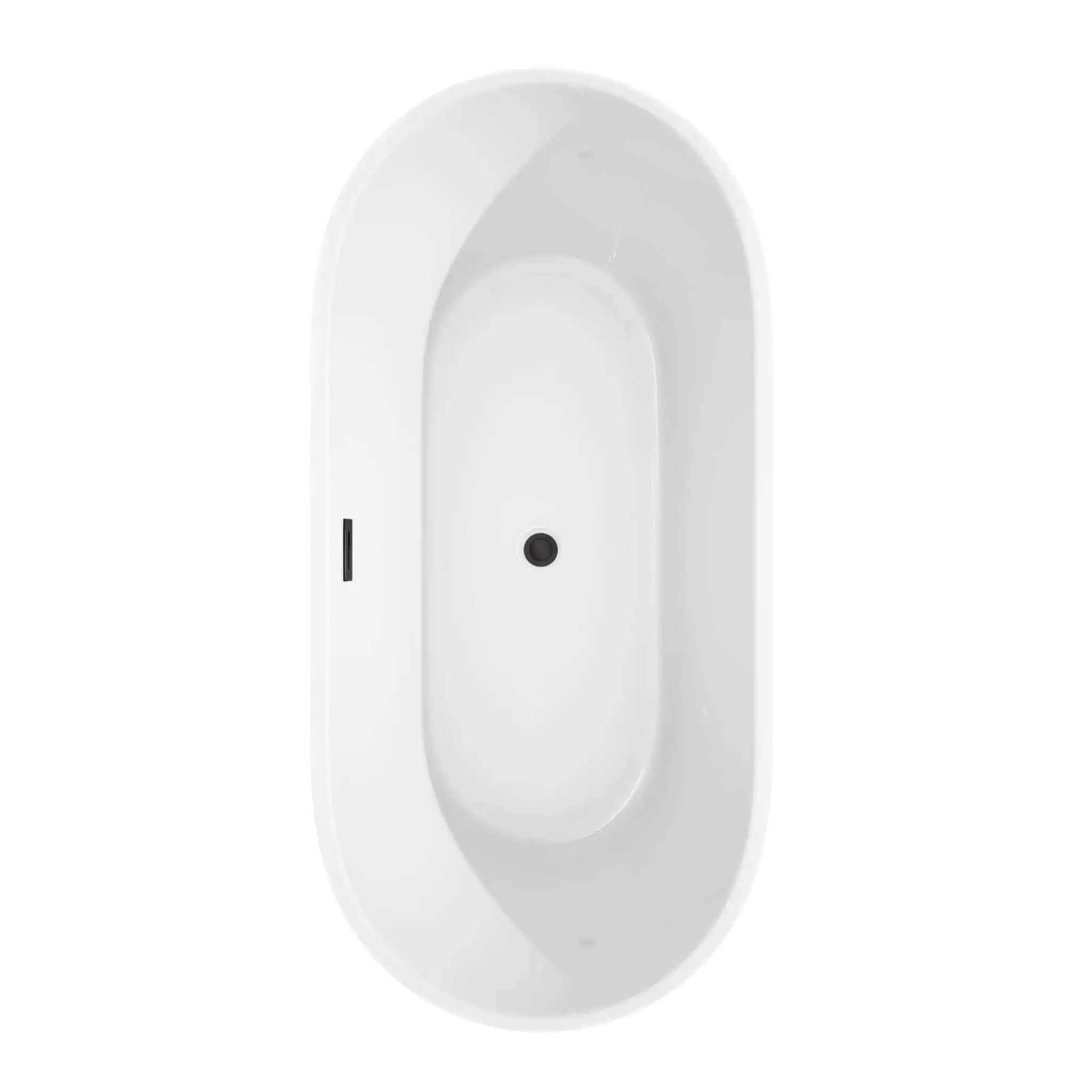 67" White Freestanding Bathtub with Matte Black Faucet - Carissa CD by Wyndham (WCOBT101567MBATPBK) image 3