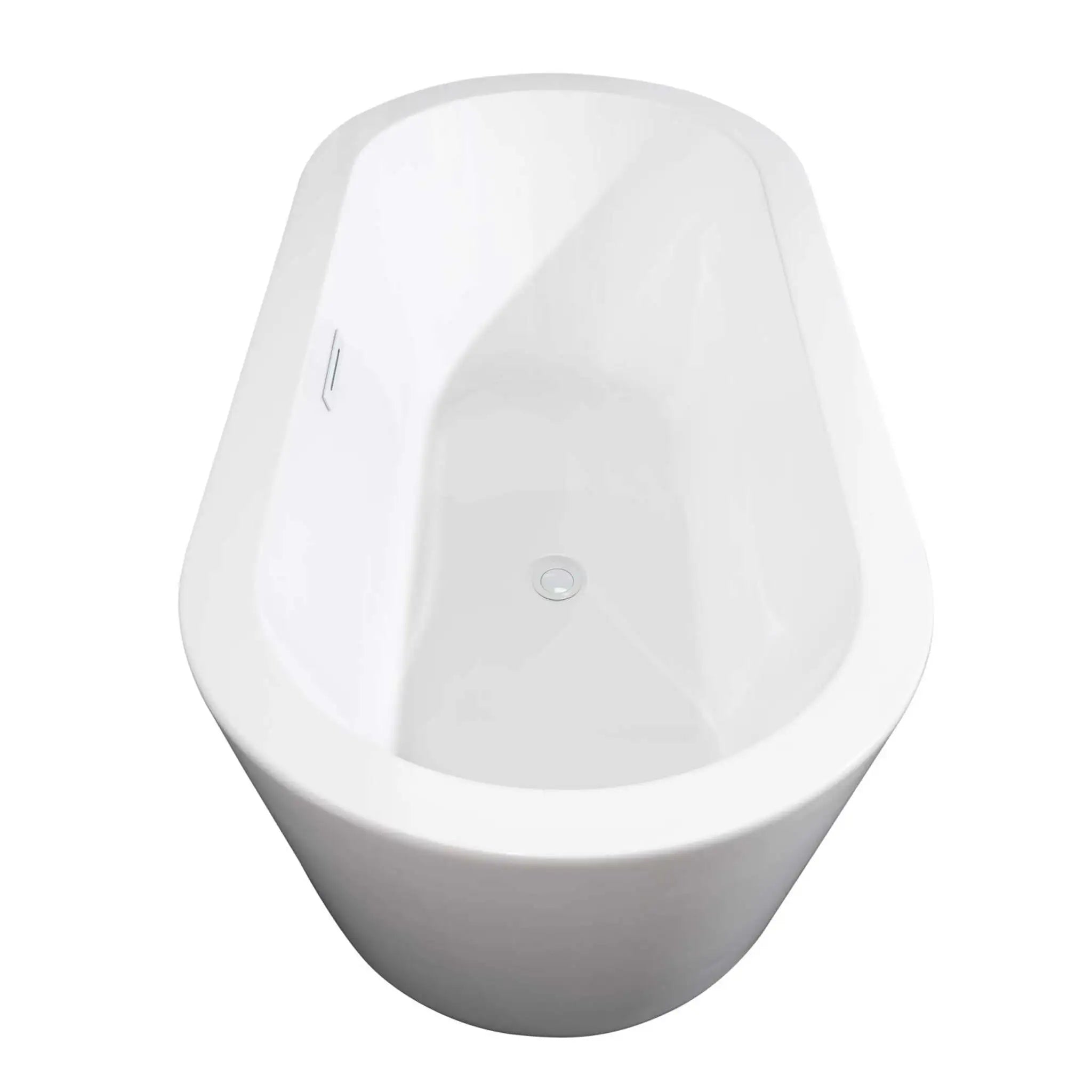 67" White Freestanding Bathtub with Matte Black Faucet - Mermaid by Wyndham (WCOBT100367SWATPBK) image 3