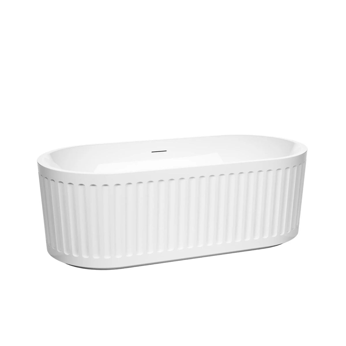 67" White Freestanding Bathtub with Polished Chrome Drain and Overflow Trim - Carmela by Wyndham (WCBTS200467) 2