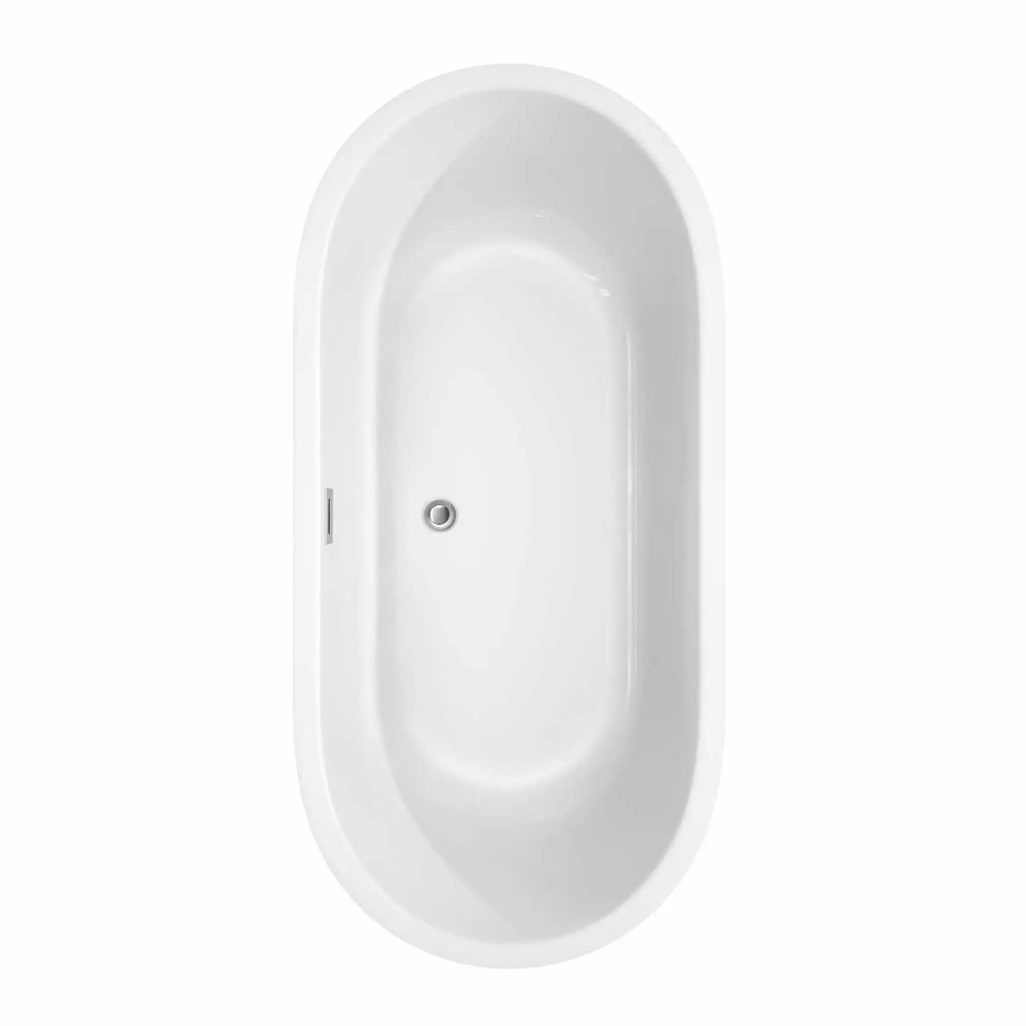 67" White Freestanding Bathtub with Polished Chrome Faucet - Juliette by Wyndham (WCOBT101367ATP11PC) image 3