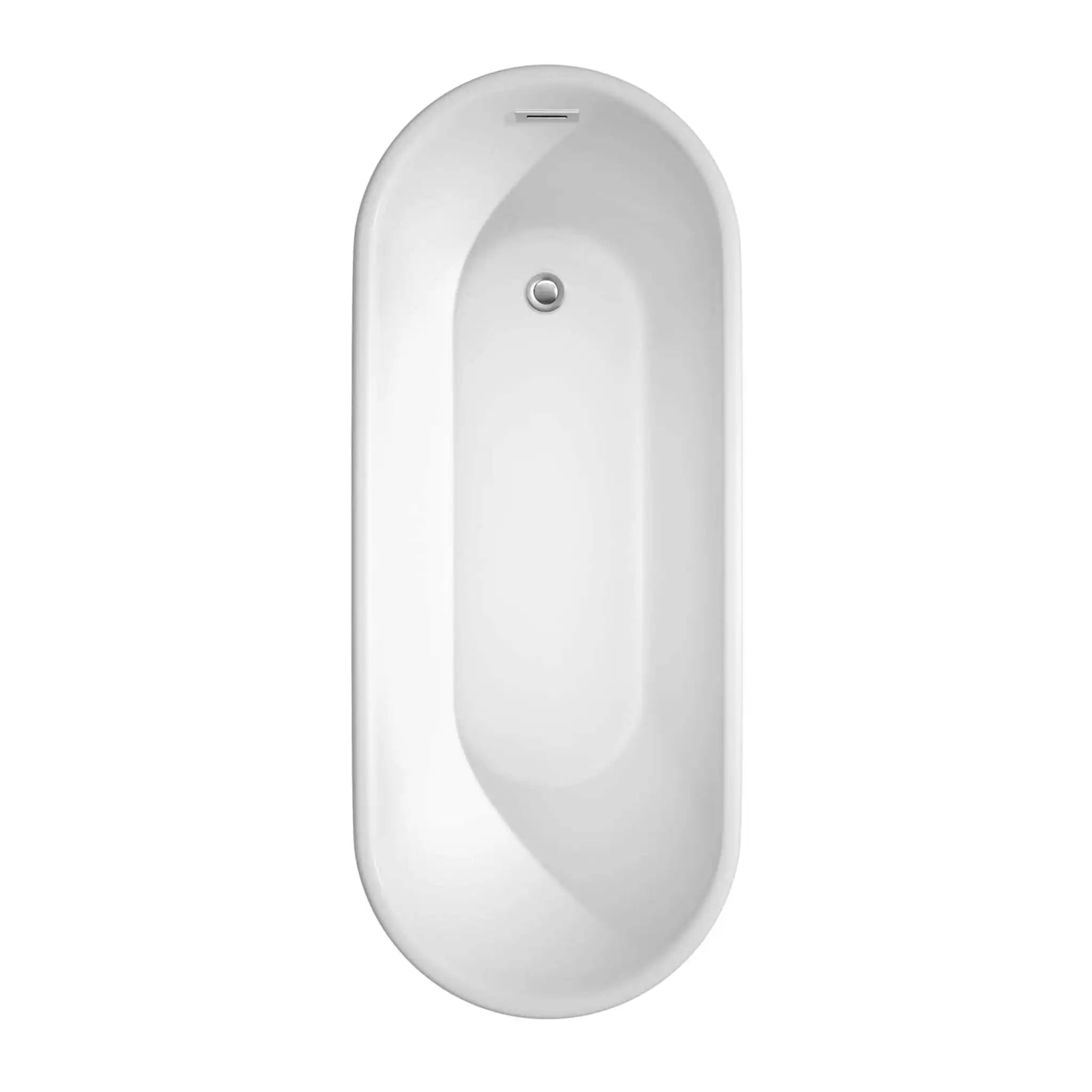 67" White Freestanding Bathtub with Polished Chrome Faucet - Ursula by Wyndham (WCBTK151167PCATPBK) image 4