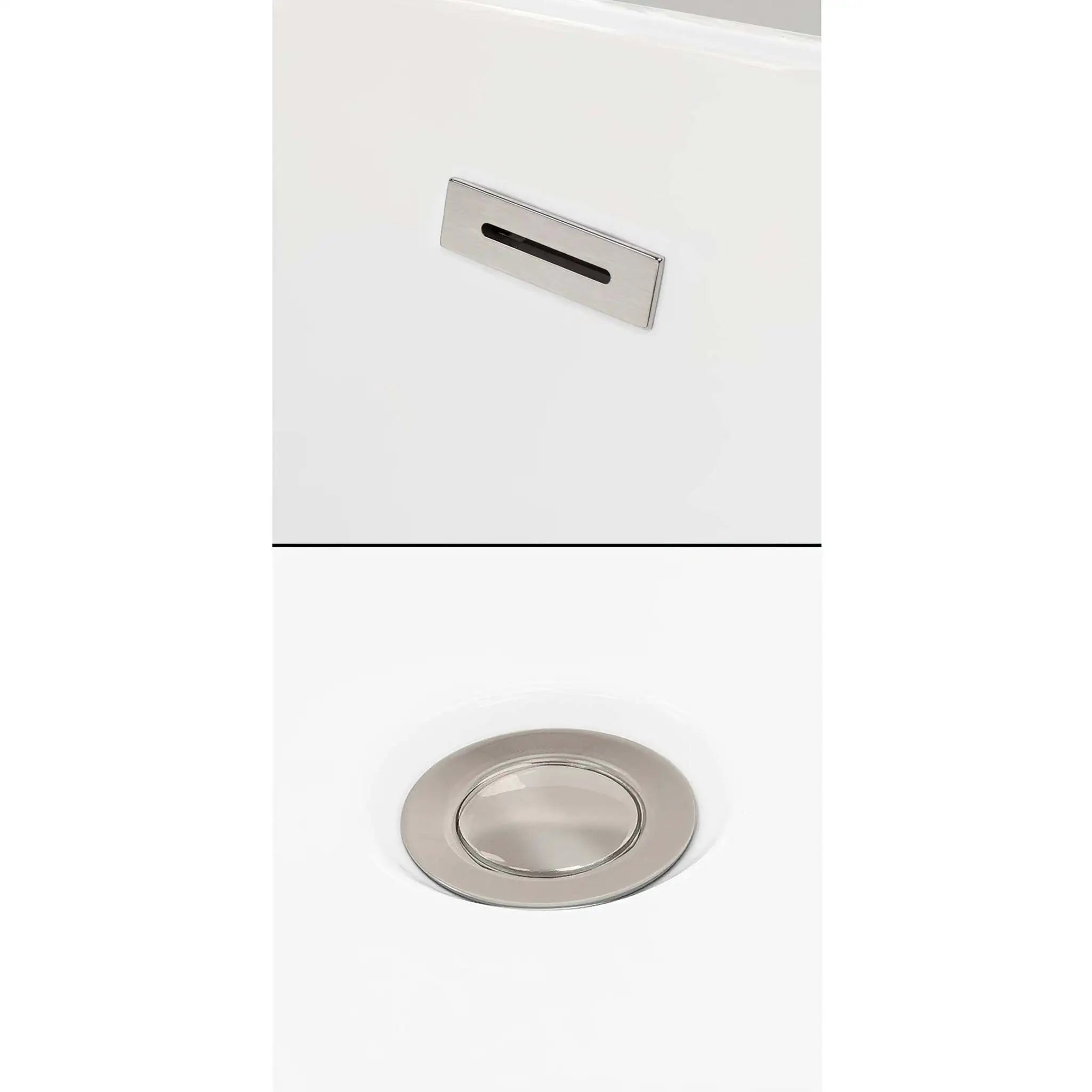 68" White Freestanding Bathtub, Brushed Nickel Trim - Soho by Wyndham (WCOBT100268BNTRIM) image 5