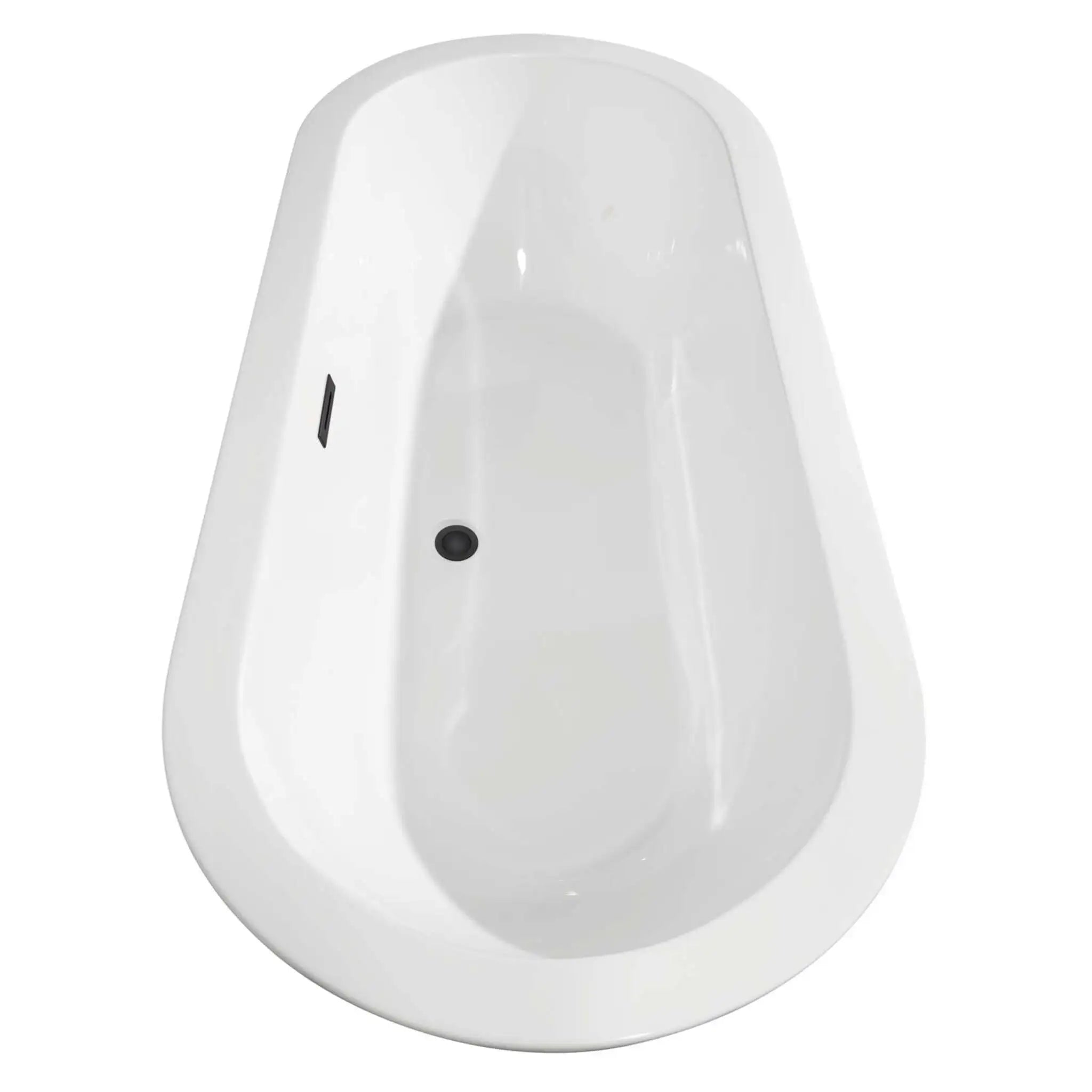 68" White Freestanding Bathtub, Matte Black Trim - Soho by Wyndham (WCOBT100268MBTRIM) image 4