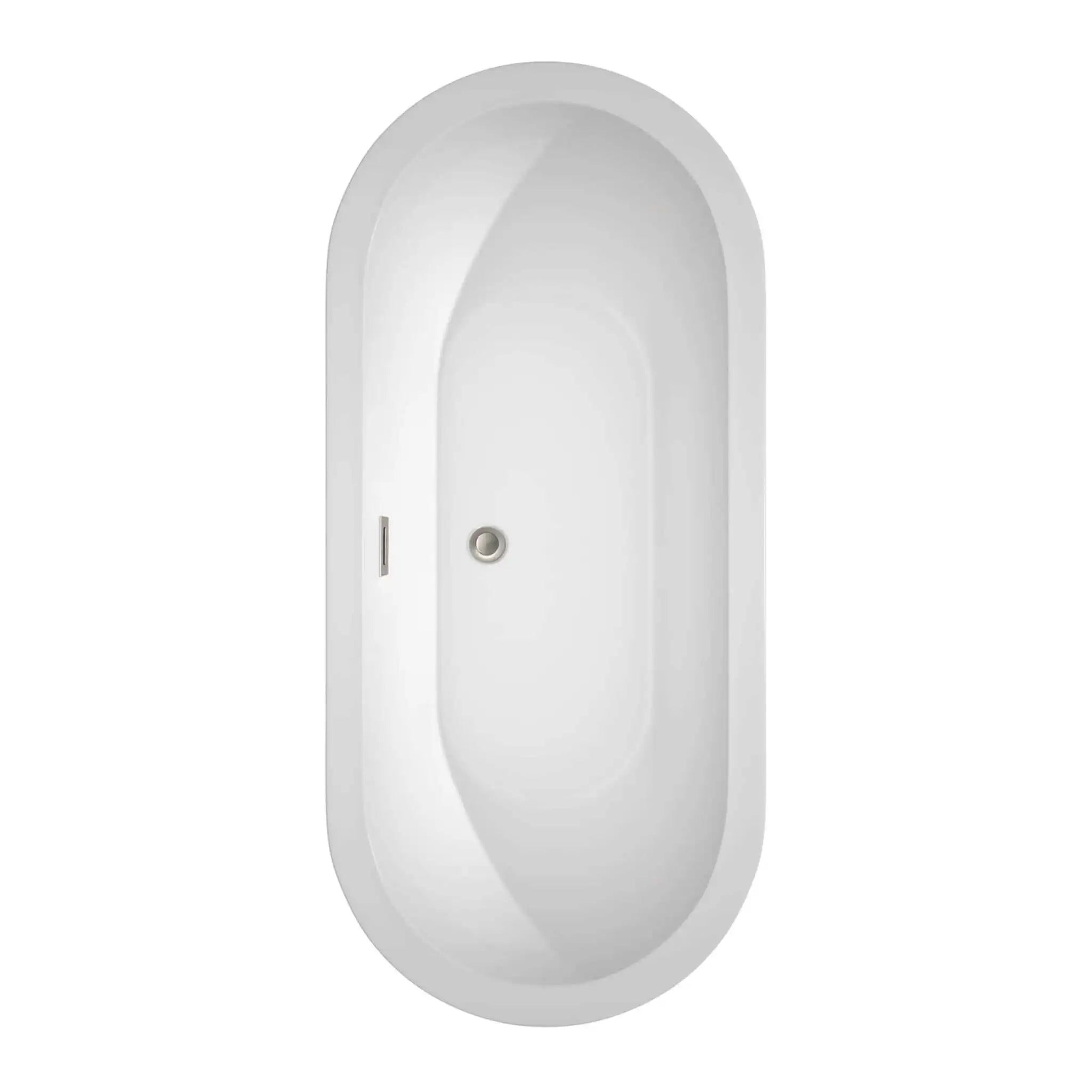 68" White Freestanding Bathtub with Brushed Nickel Faucet - Soho by Wyndham (WCOBT100268ATP11BN) image 3